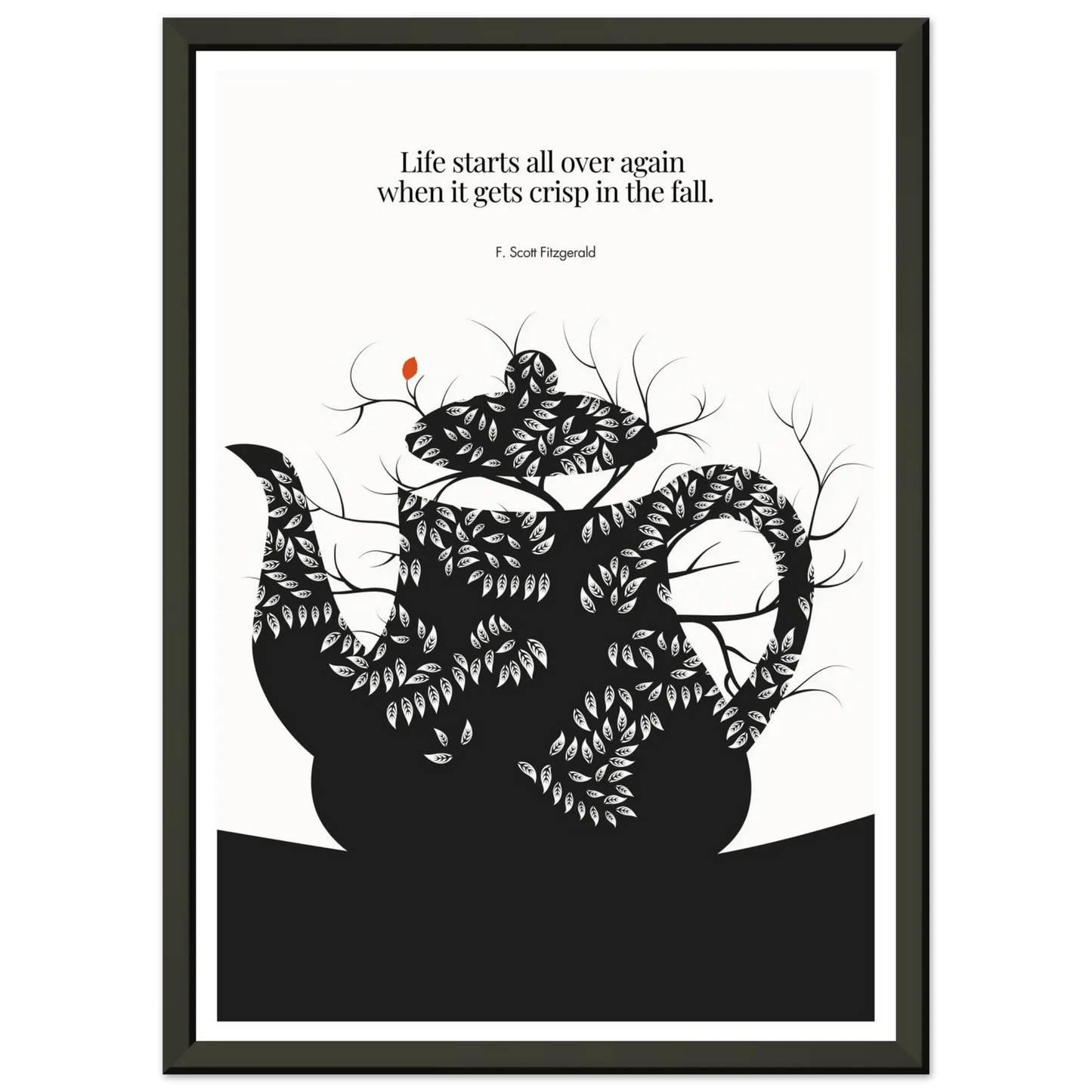 F. Scott Fitzgerald Quote Print - "Life starts all over again" Wall Art Poster - INK & FRAME STUDIO