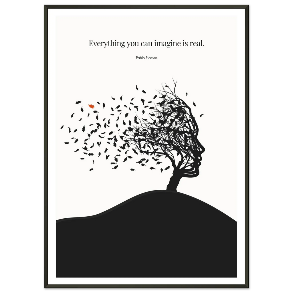 Pablo Picasso Quote Print – "Everything you can imagine is real" Wall Art Poster - INK & FRAME STUDIO