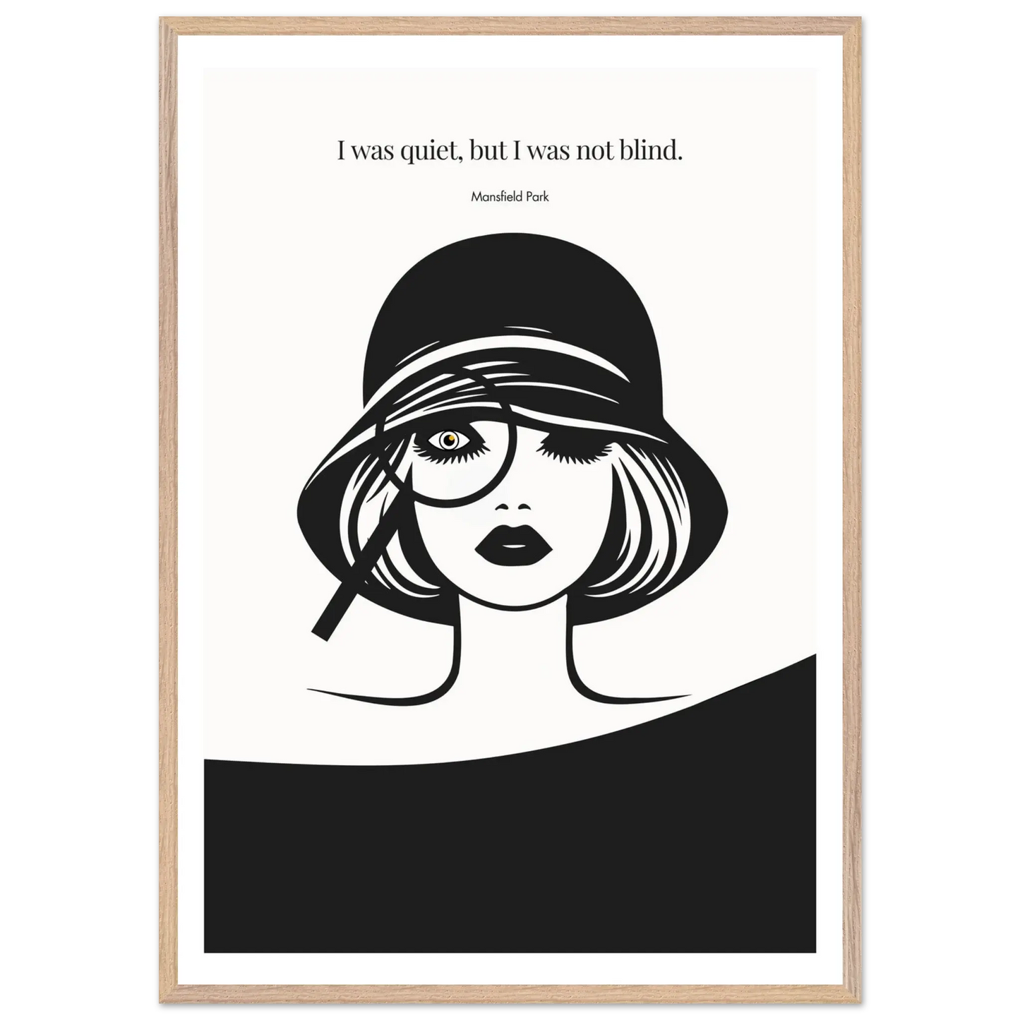 Mansfield Park Quote Print – "I was quiet, but I was not blind" Wall Art Poster - INK & FRAME STUDIO