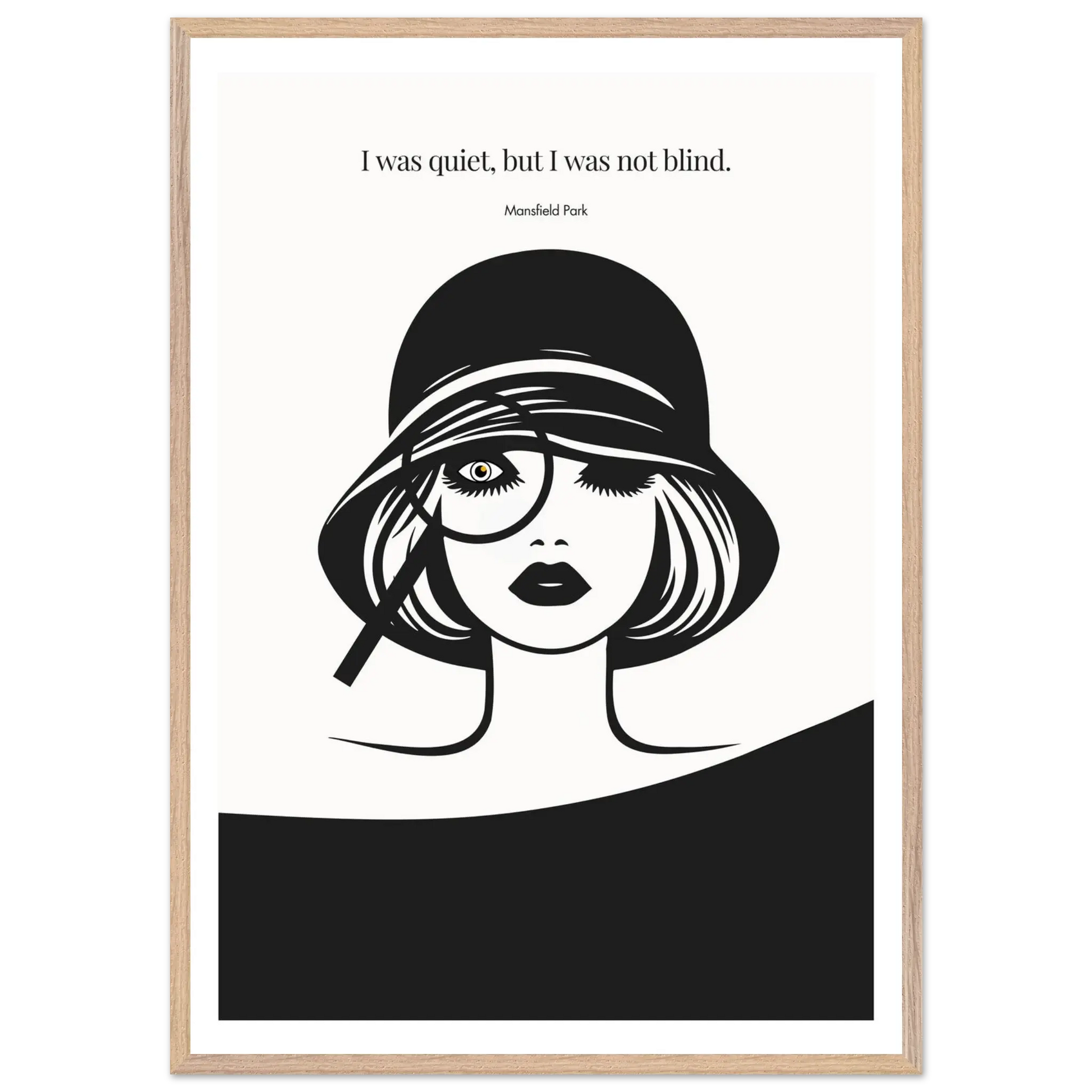 Mansfield Park Quote Print – "I was quiet, but I was not blind" Wall Art Poster - INK & FRAME STUDIO