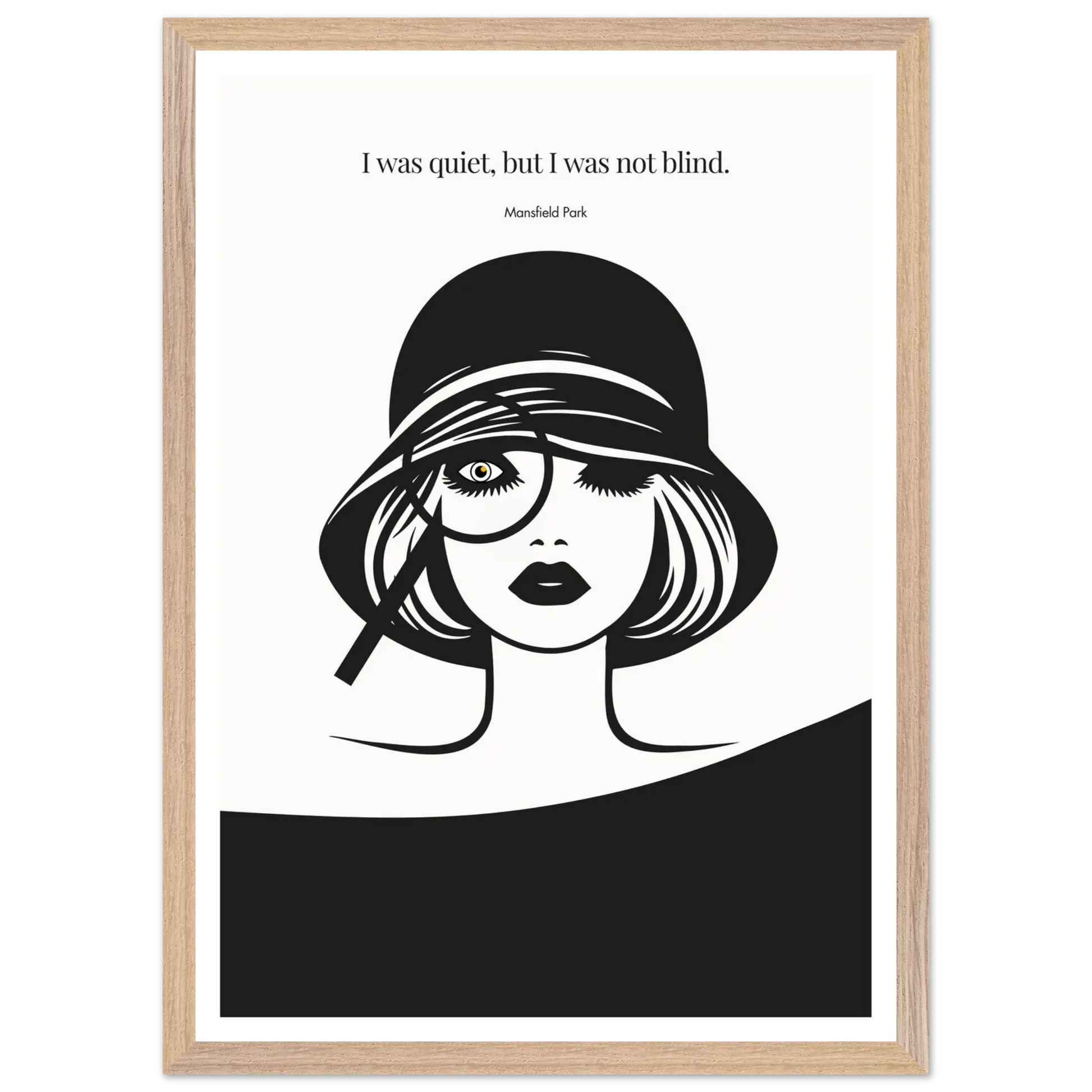 Mansfield Park Quote Print – "I was quiet, but I was not blind" Wall Art Poster - INK & FRAME STUDIO