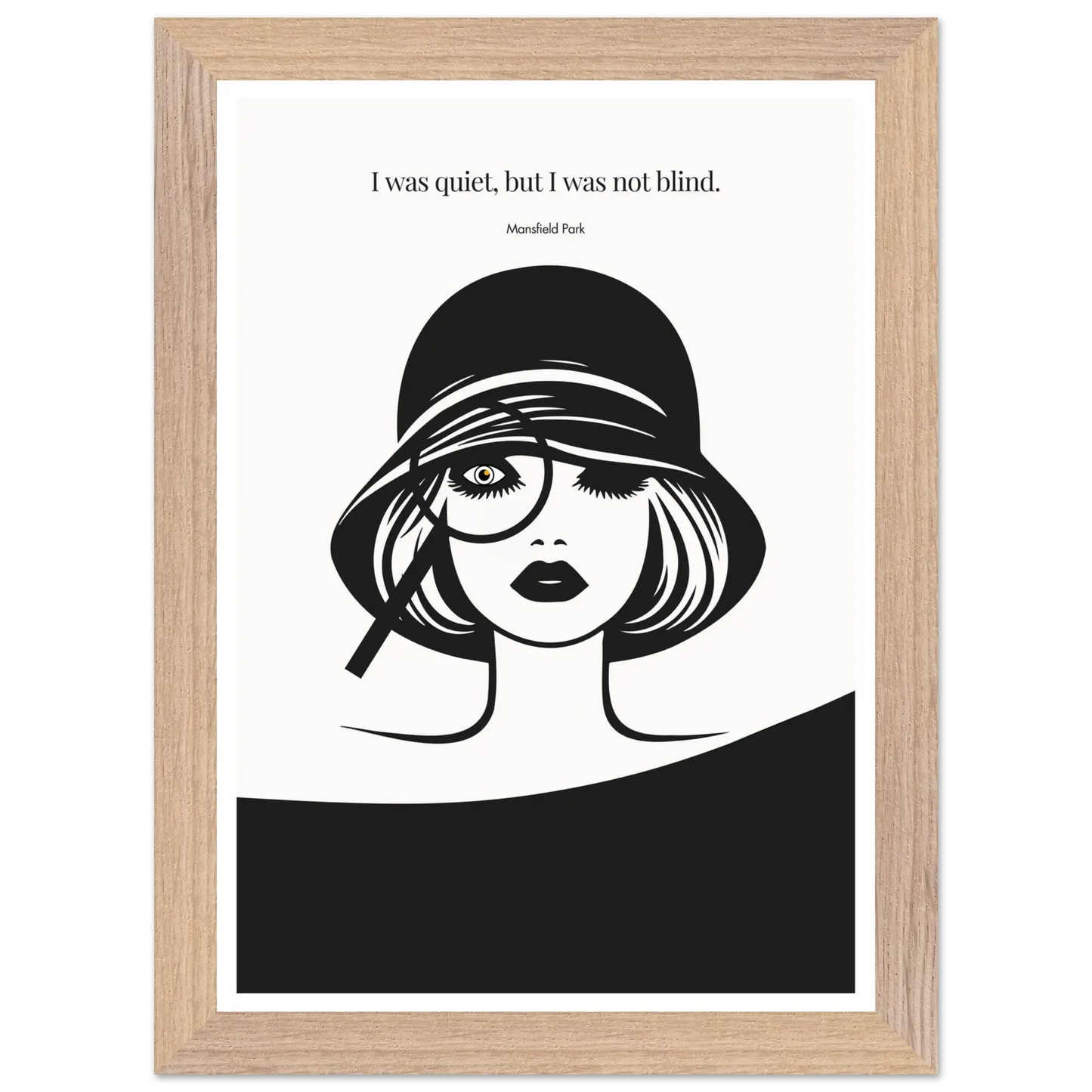 Mansfield Park Quote Print – "I was quiet, but I was not blind" Wall Art Poster - INK & FRAME STUDIO