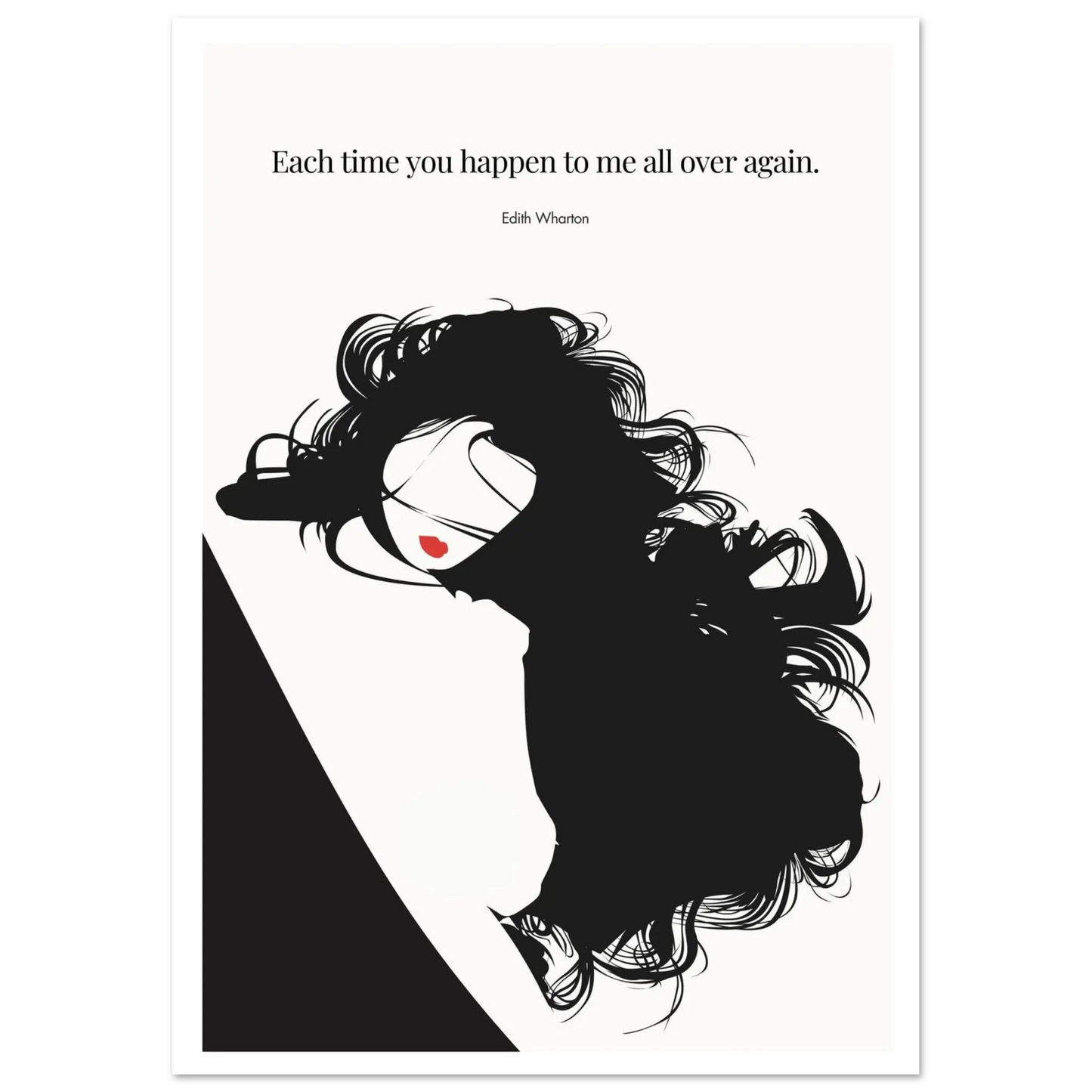 Edith Wharton Quote Print – "Each time you happen to me all over again" Wall Art Poster - INK & FRAME STUDIO