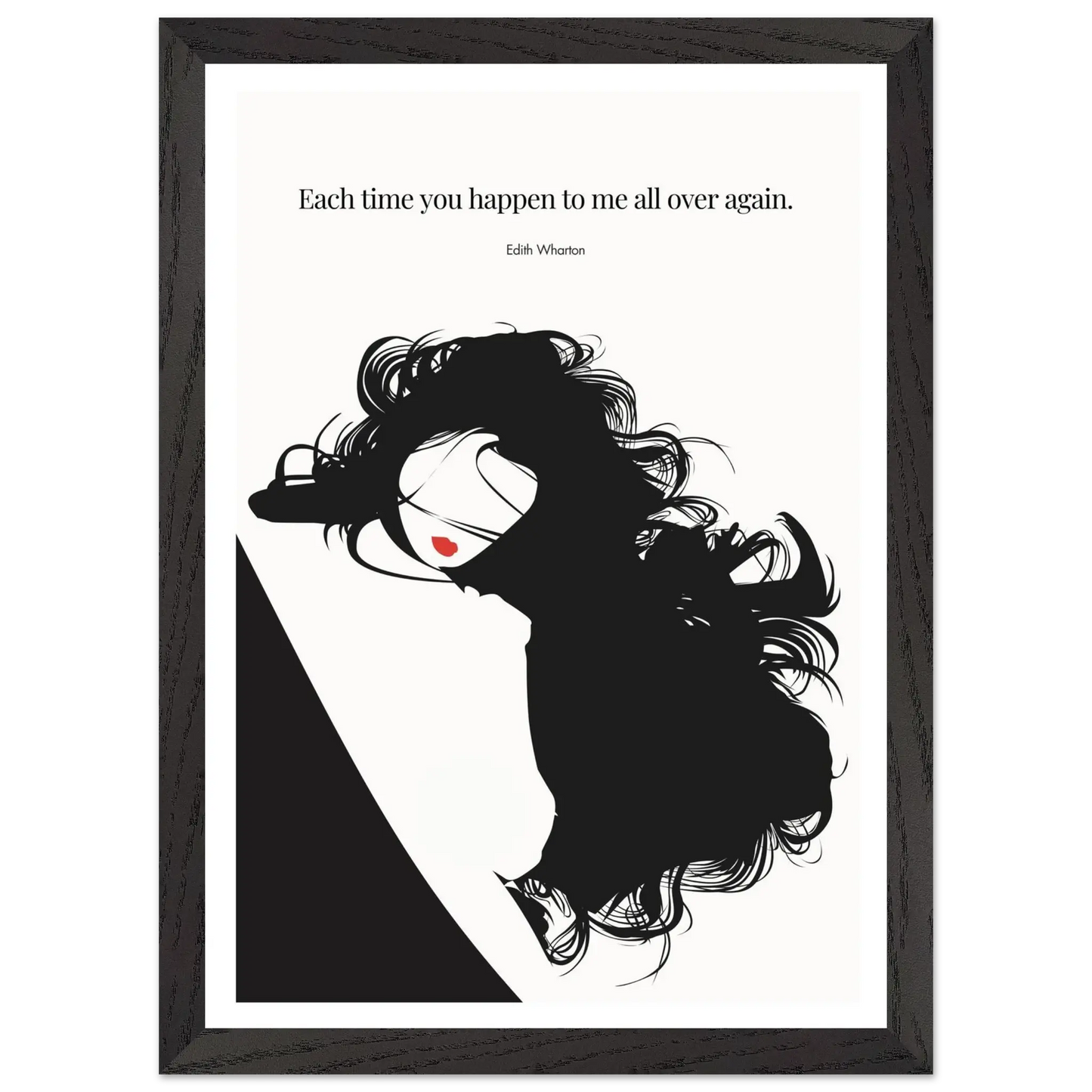 Edith Wharton Quote Print – "Each time you happen to me all over again" Wall Art Poster - INK & FRAME STUDIO