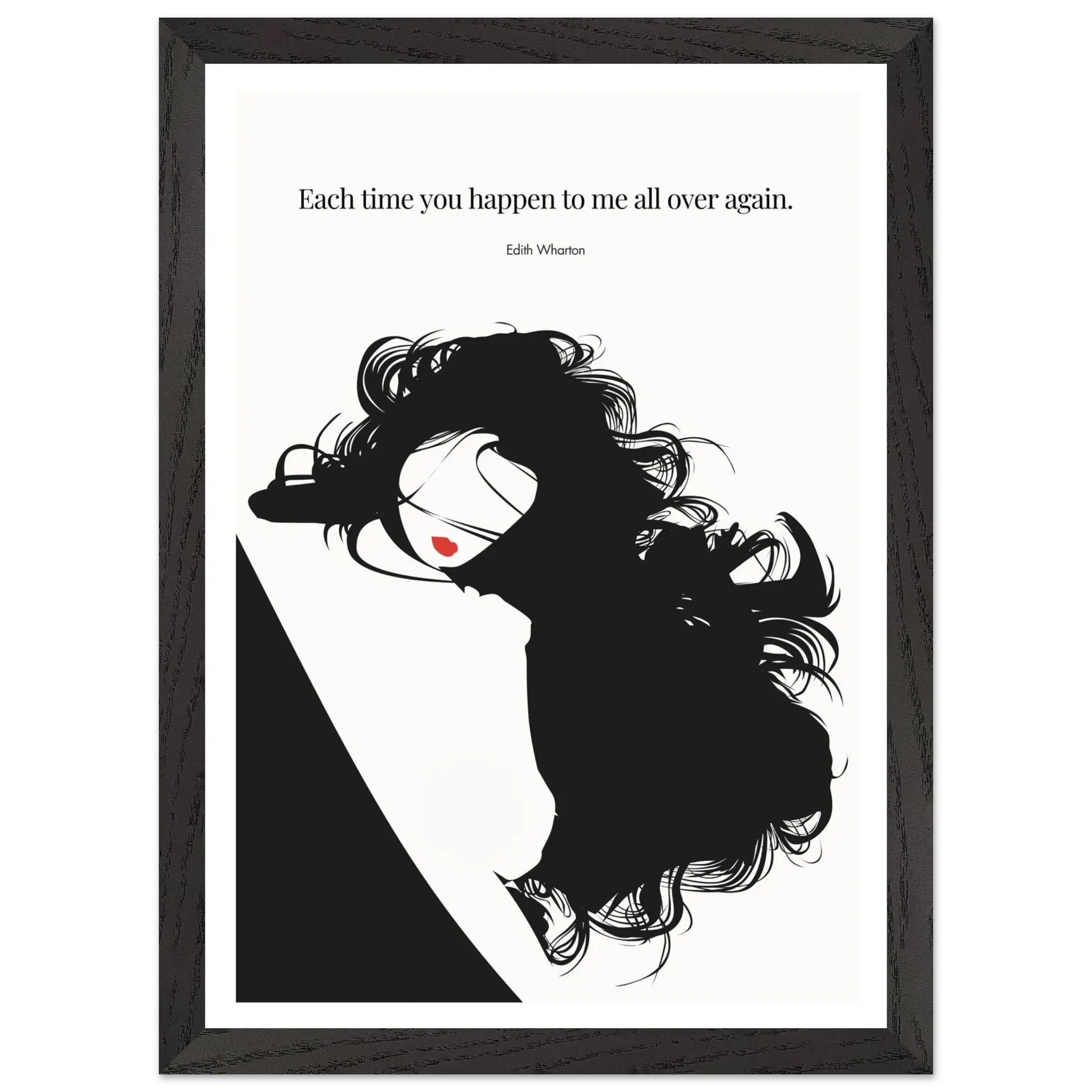 Edith Wharton Quote Print – "Each time you happen to me all over again" Wall Art Poster - INK & FRAME STUDIO