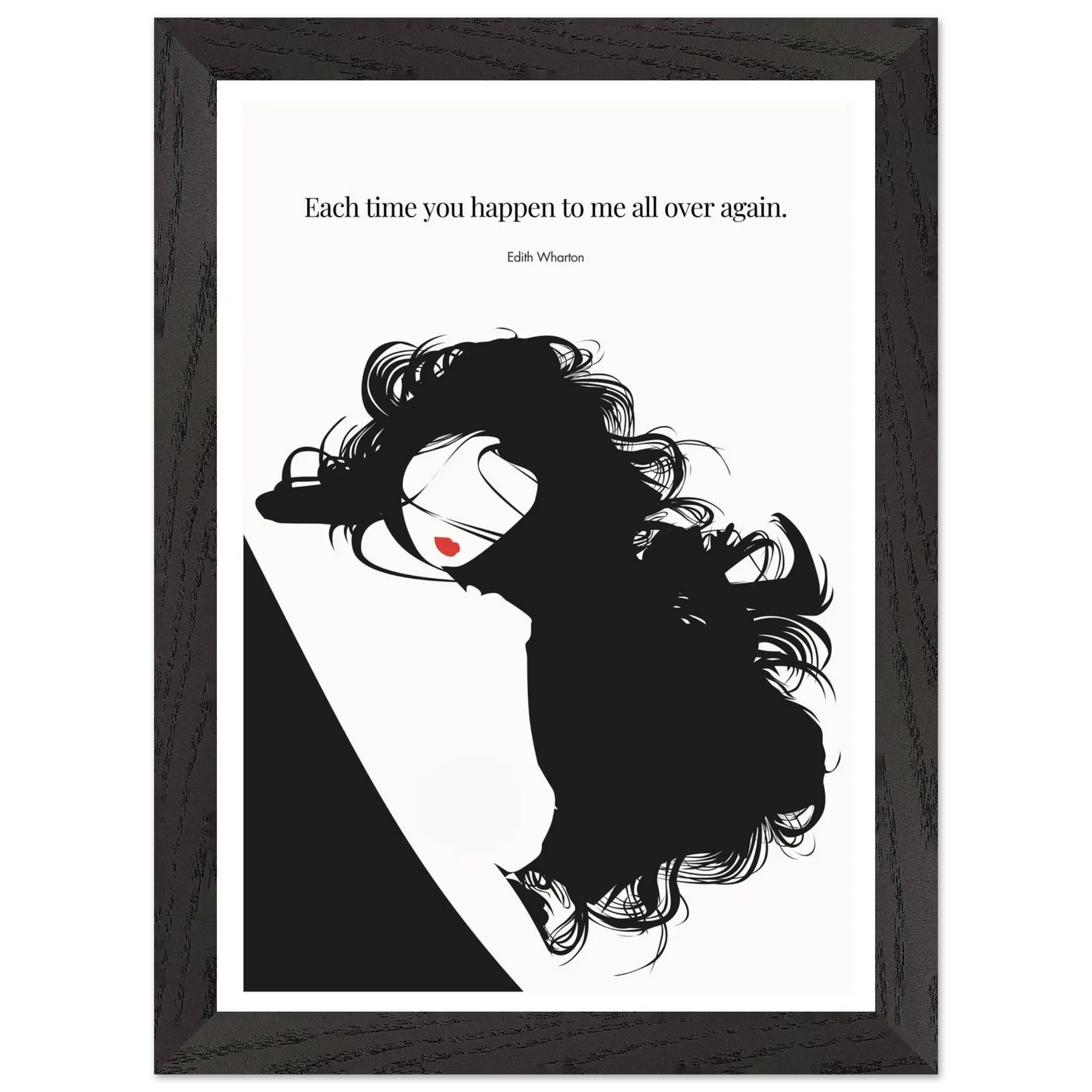 Edith Wharton Quote Print – "Each time you happen to me all over again" Wall Art Poster - INK & FRAME STUDIO