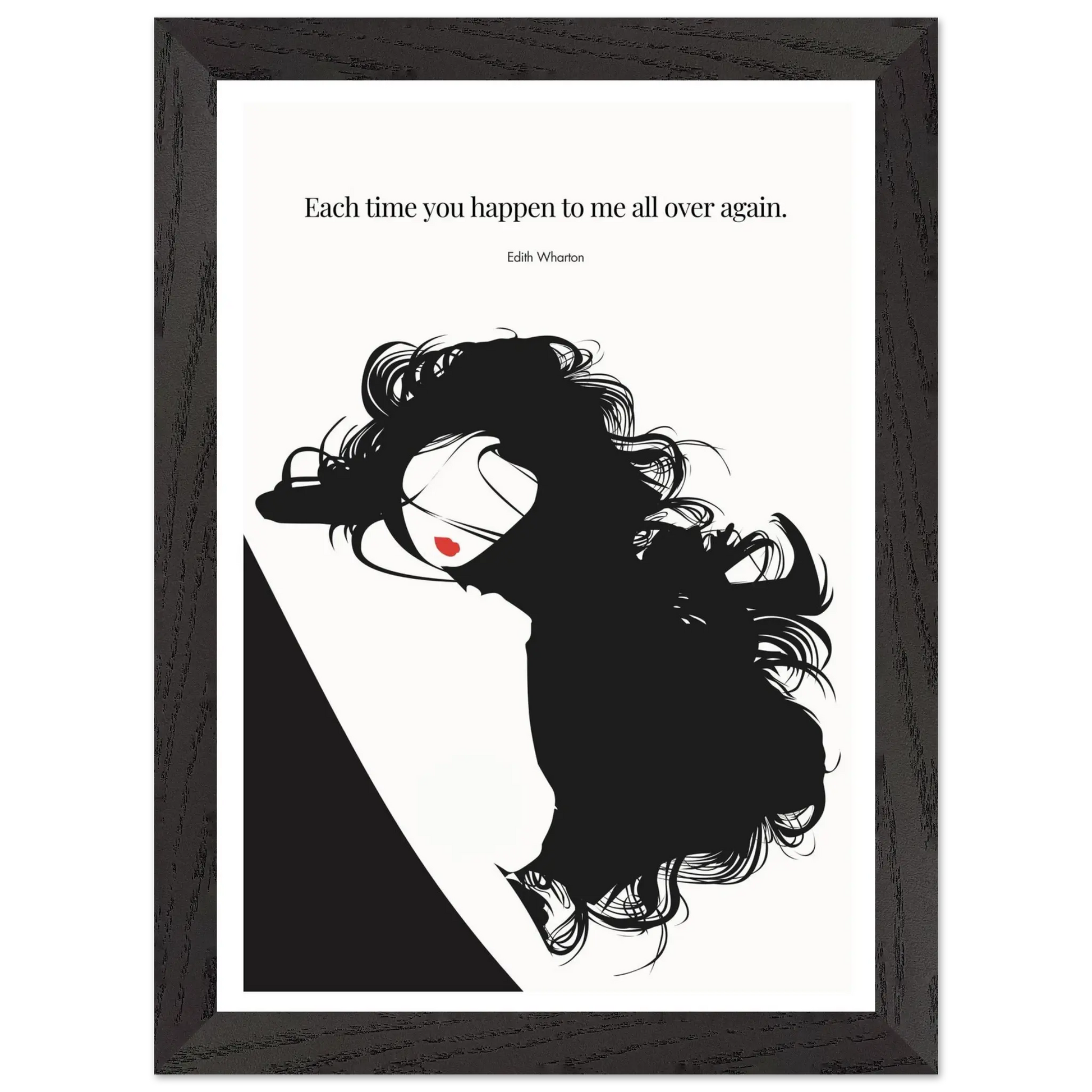 Edith Wharton Quote Print – "Each time you happen to me all over again" Wall Art Poster - INK & FRAME STUDIO