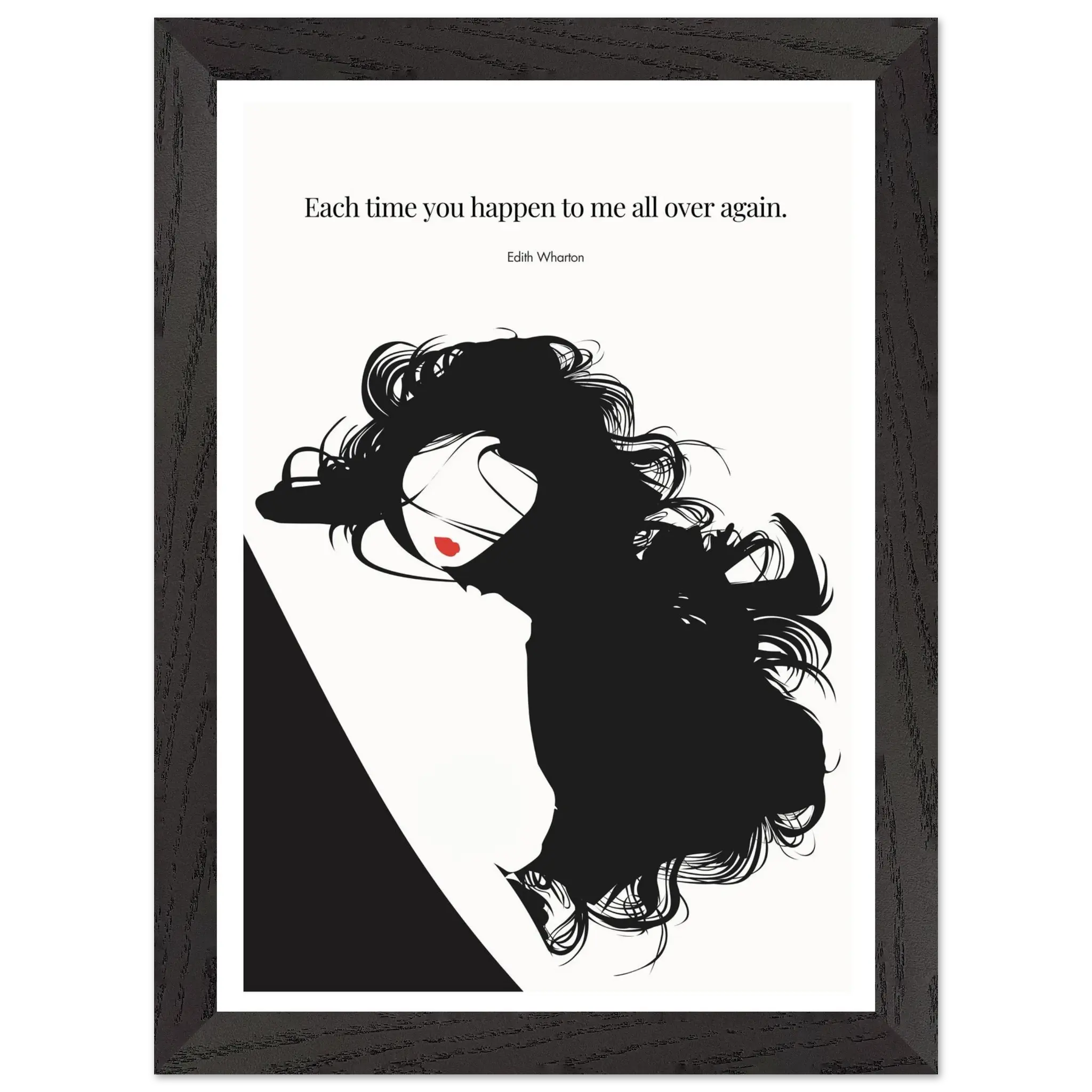Edith Wharton Quote Print – "Each time you happen to me all over again" Wall Art Poster - INK & FRAME STUDIO