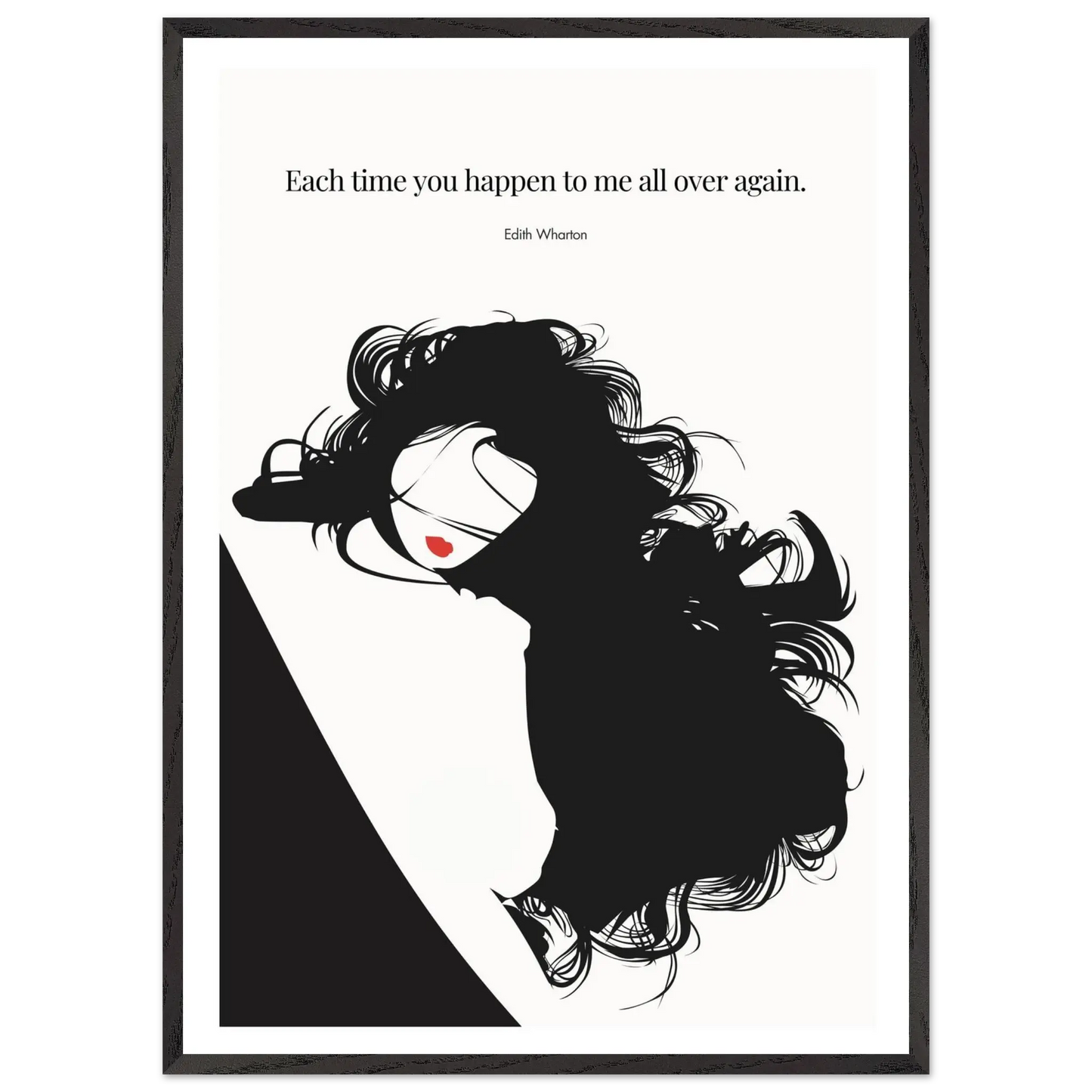 Edith Wharton Quote Print – "Each time you happen to me all over again" Wall Art Poster - INK & FRAME STUDIO