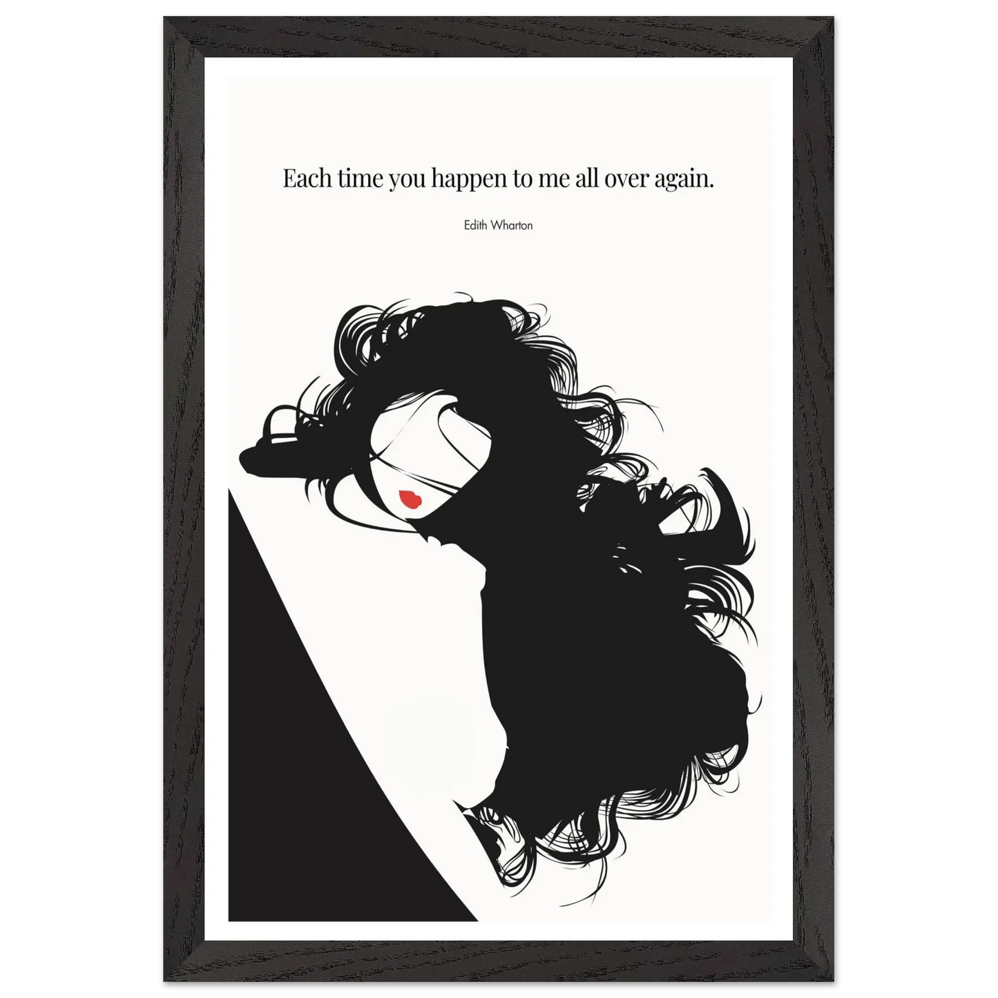 Edith Wharton Quote Print – "Each time you happen to me all over again" Wall Art Poster - INK & FRAME STUDIO