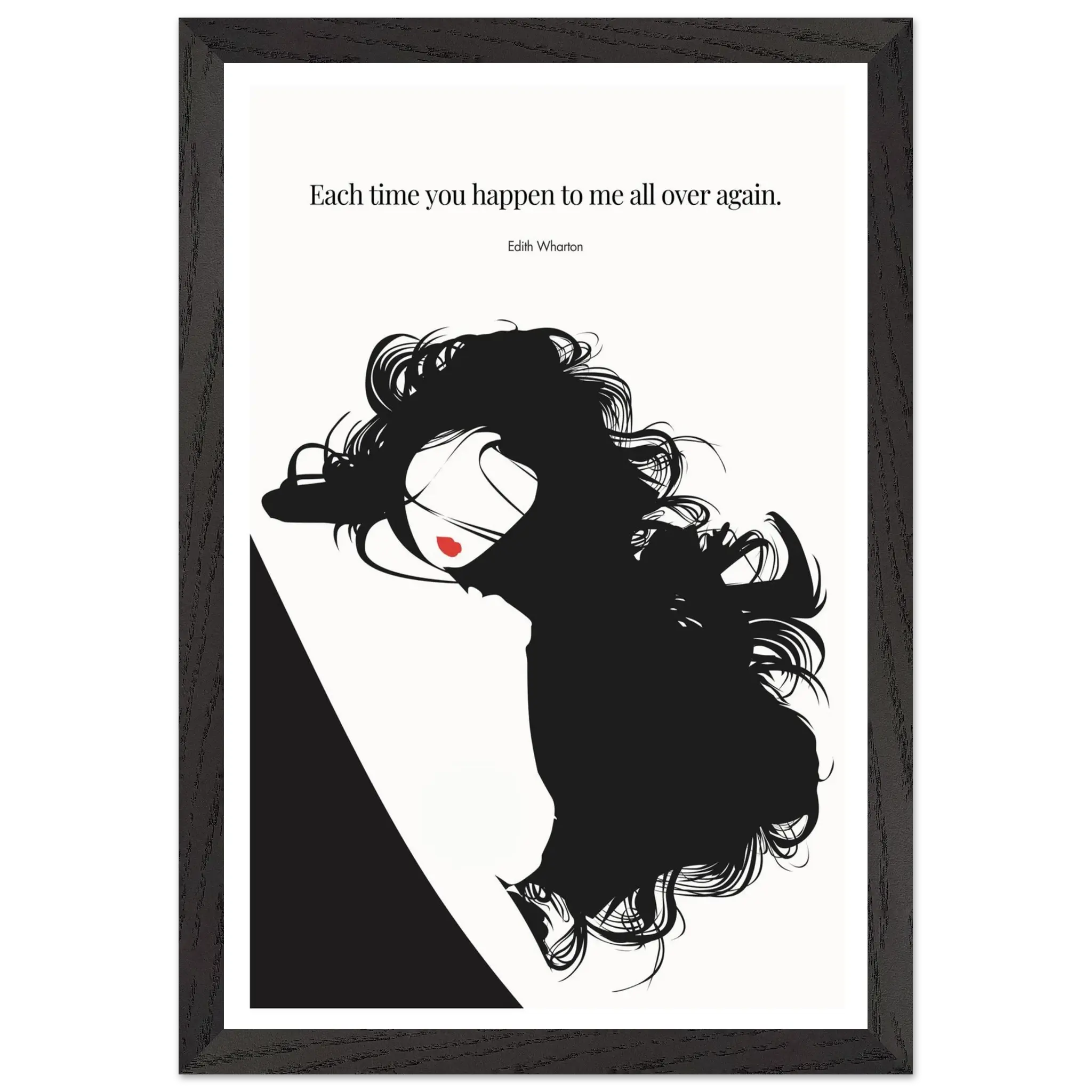 Edith Wharton Quote Print – "Each time you happen to me all over again" Wall Art Poster - INK & FRAME STUDIO