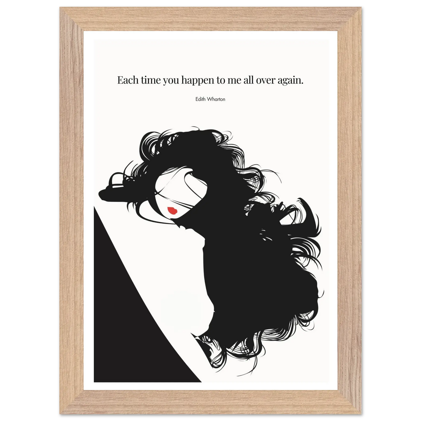 Edith Wharton Quote Print – "Each time you happen to me all over again" Wall Art Poster - INK & FRAME STUDIO