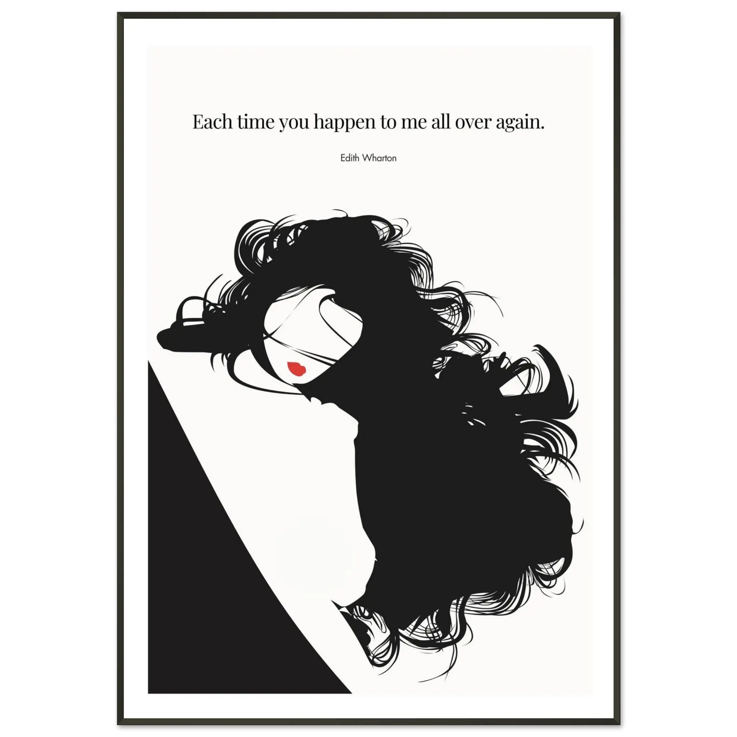 Edith Wharton Quote Print – "Each time you happen to me all over again" Wall Art Poster - INK & FRAME STUDIO