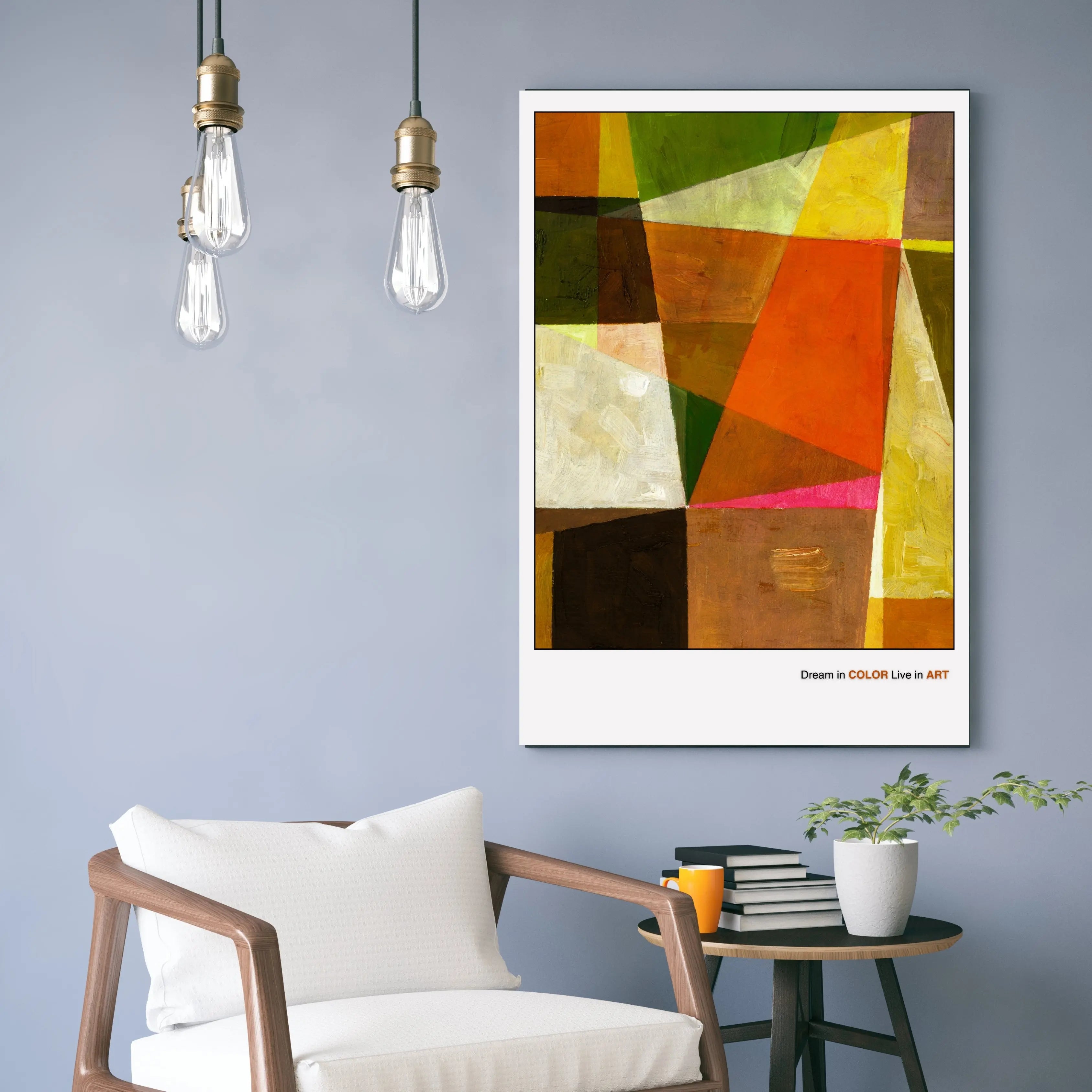 Geometric Abstract Art Poster, Modern Colorful Wall Print  Print Material INK & FRAME STUDIO