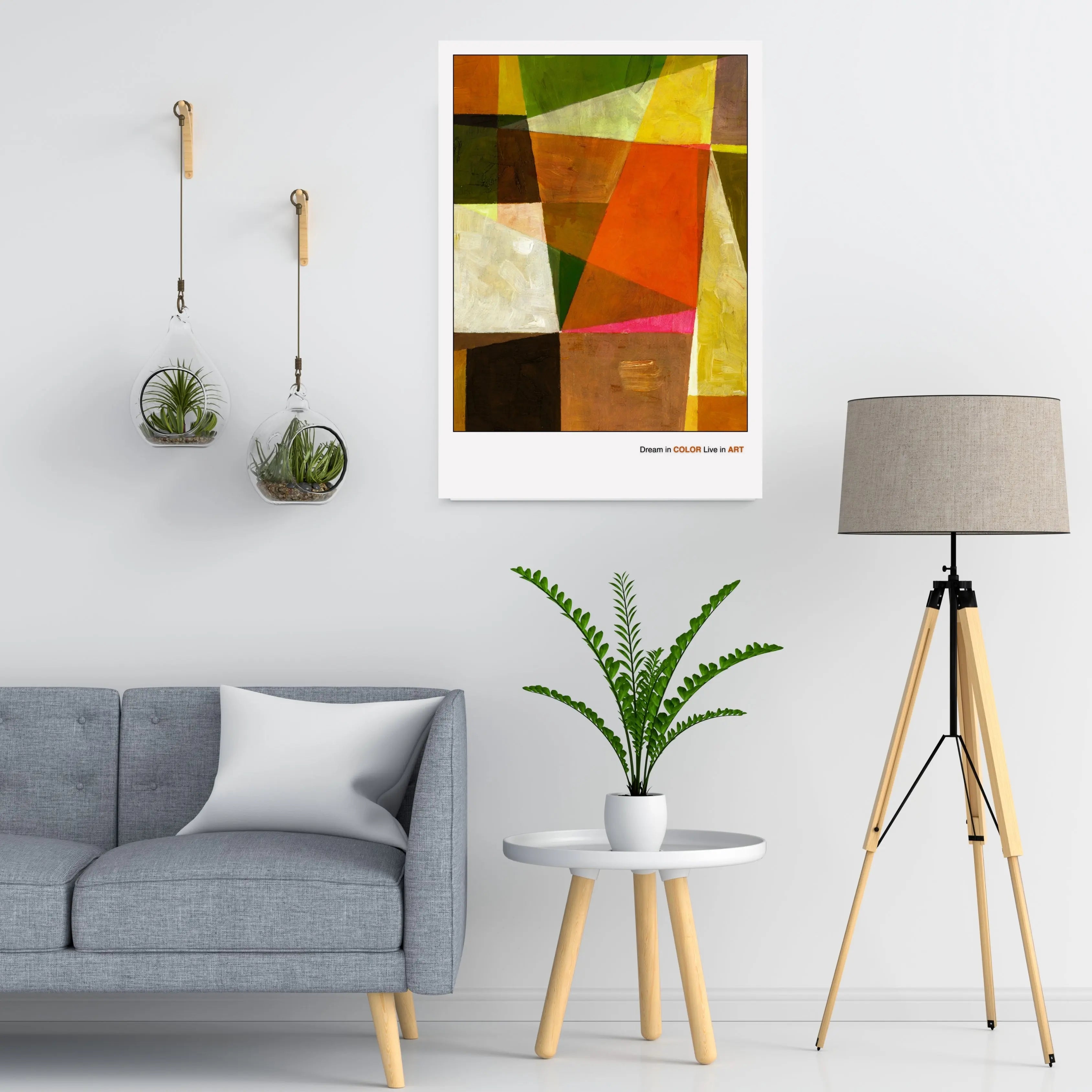 Geometric Abstract Art Poster, Modern Colorful Wall Print  Print Material INK & FRAME STUDIO