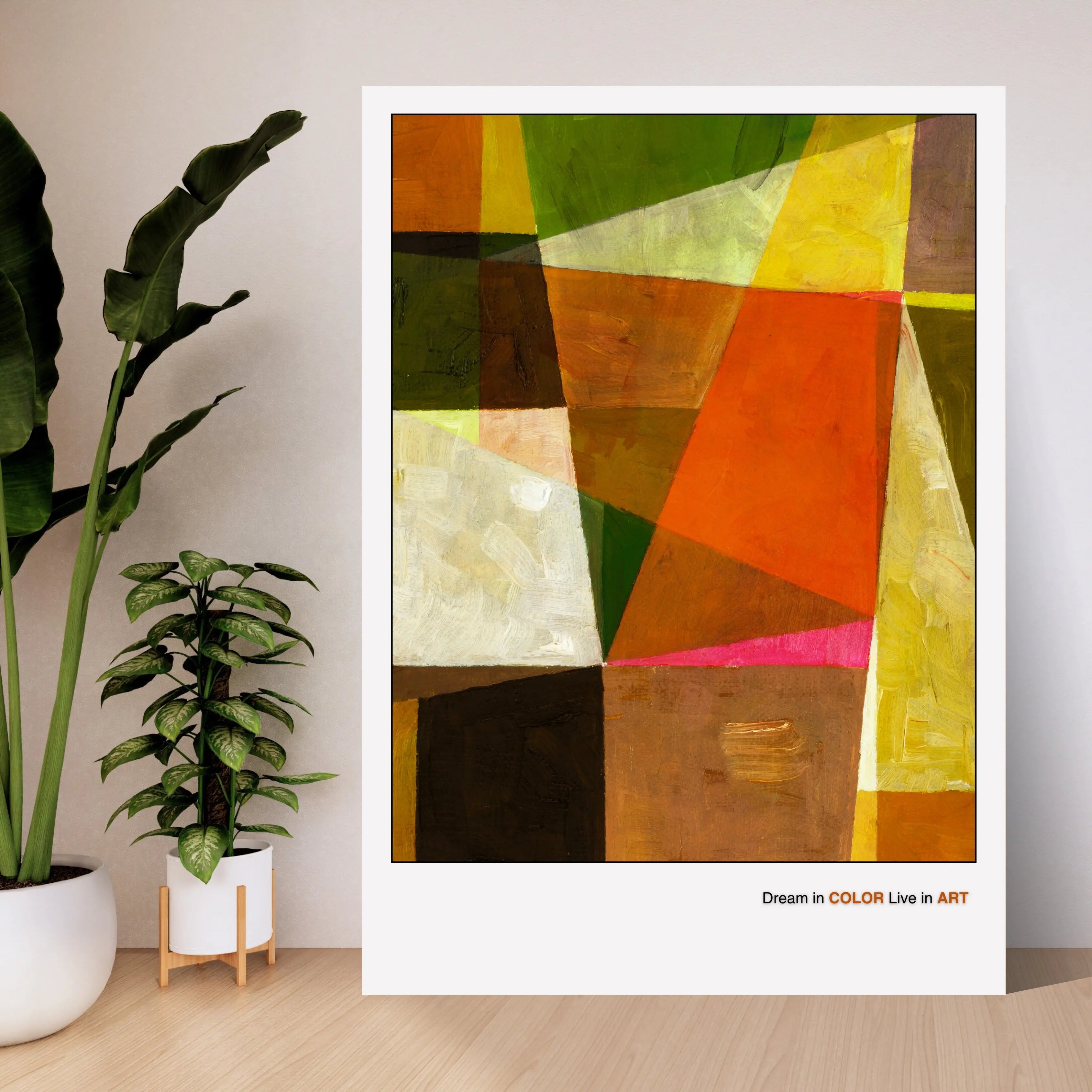 Geometric Abstract Art Poster, Modern Colorful Wall Print  Print Material INK & FRAME STUDIO