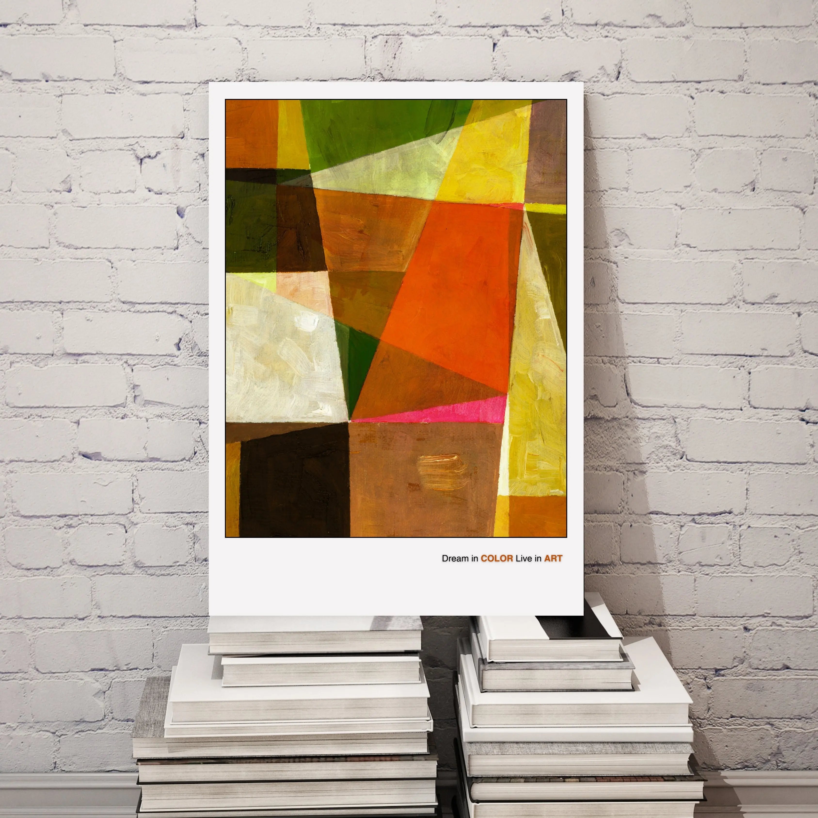Geometric Abstract Art Poster, Modern Colorful Wall Print  Print Material INK & FRAME STUDIO