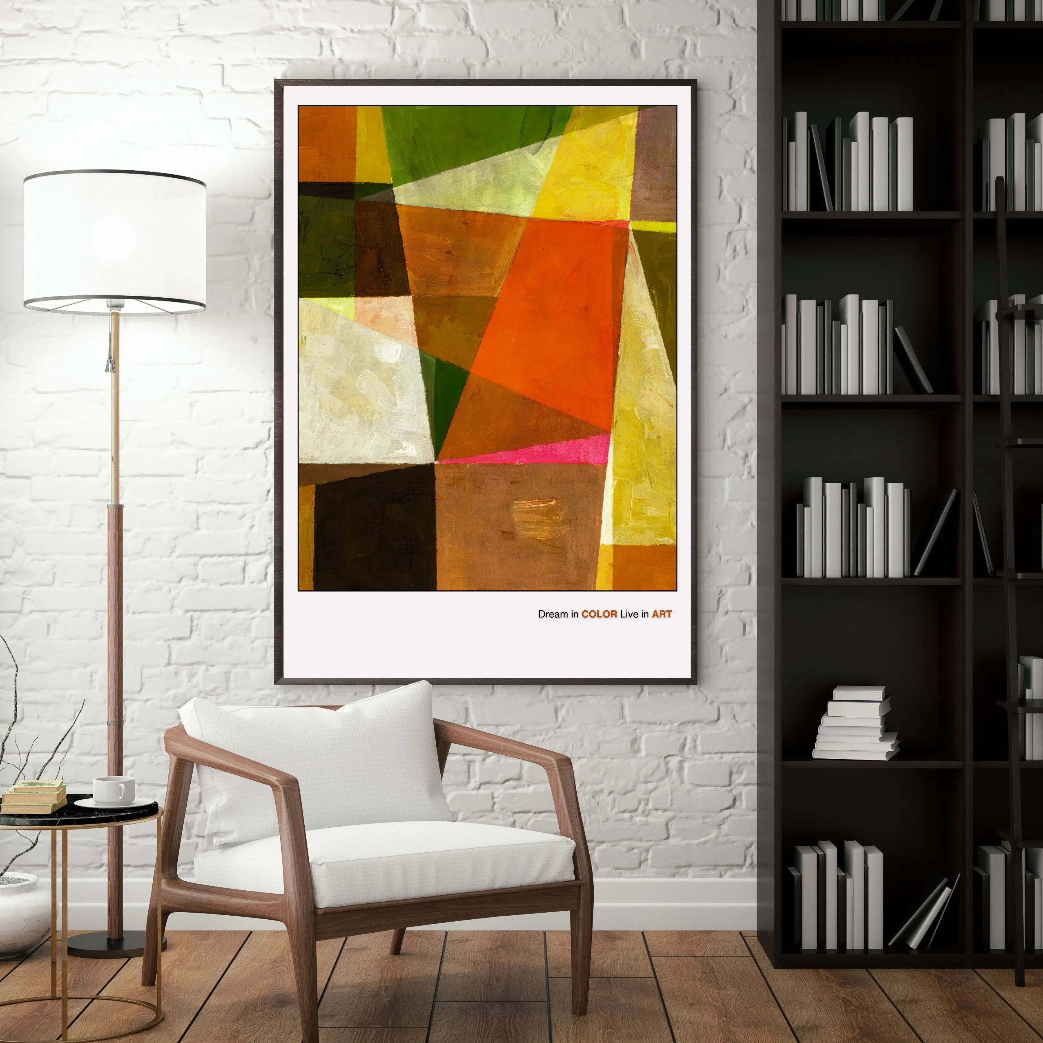 Geometric Abstract Art Poster, Modern Colorful Wall Print  Print Material INK & FRAME STUDIO