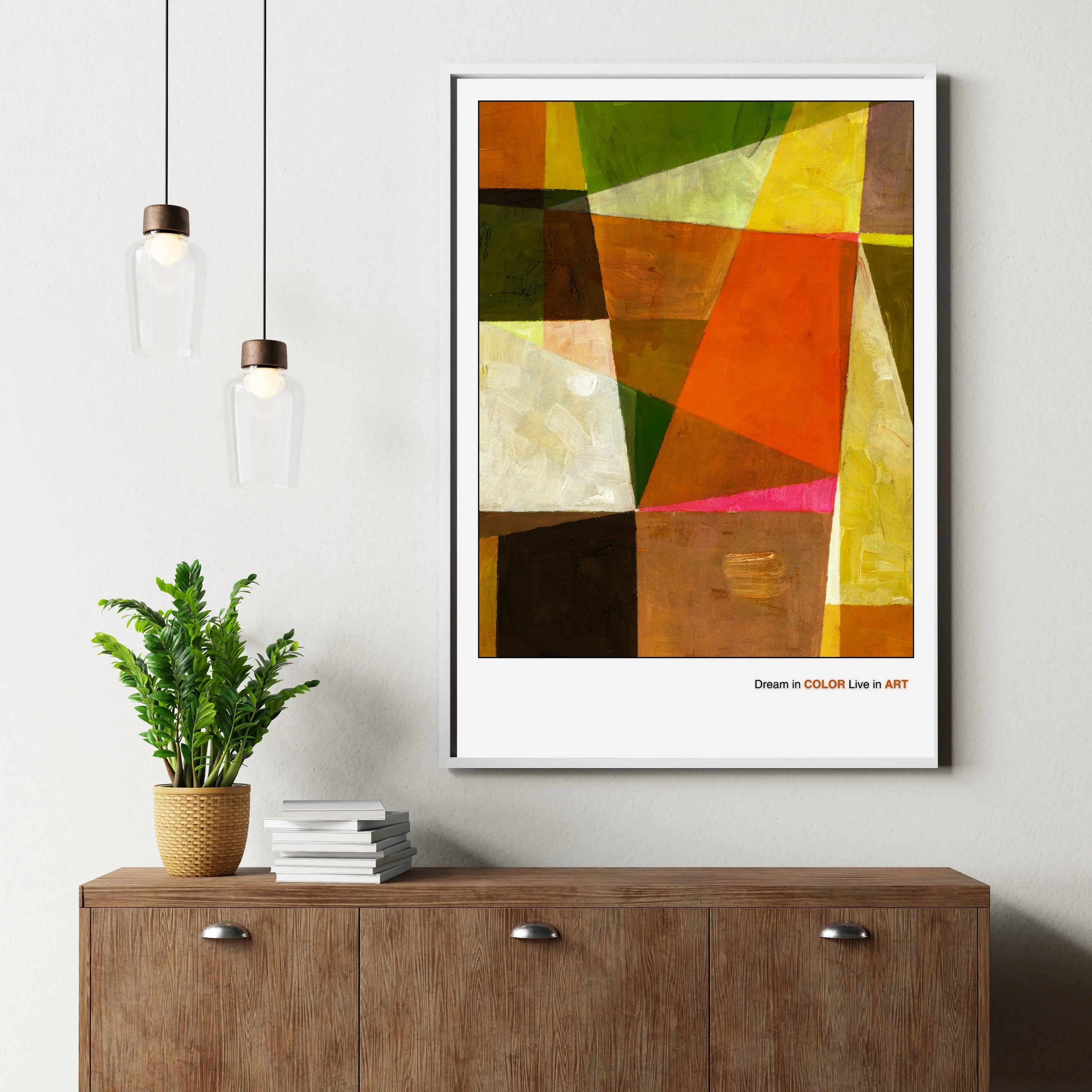 Geometric Abstract Art Poster, Modern Colorful Wall Print  Print Material INK & FRAME STUDIO