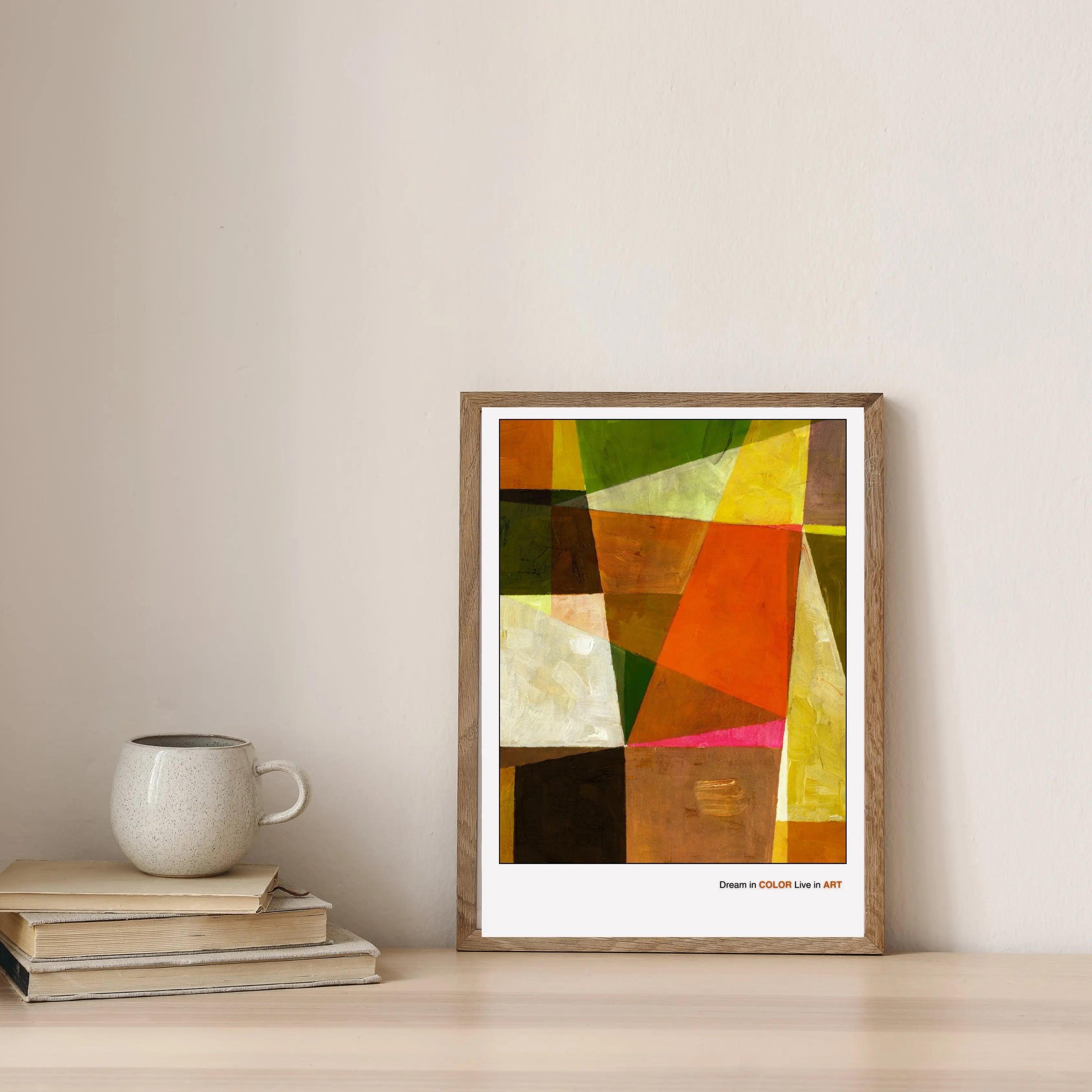 Geometric Abstract Art Poster, Modern Colorful Wall Print  Print Material INK & FRAME STUDIO