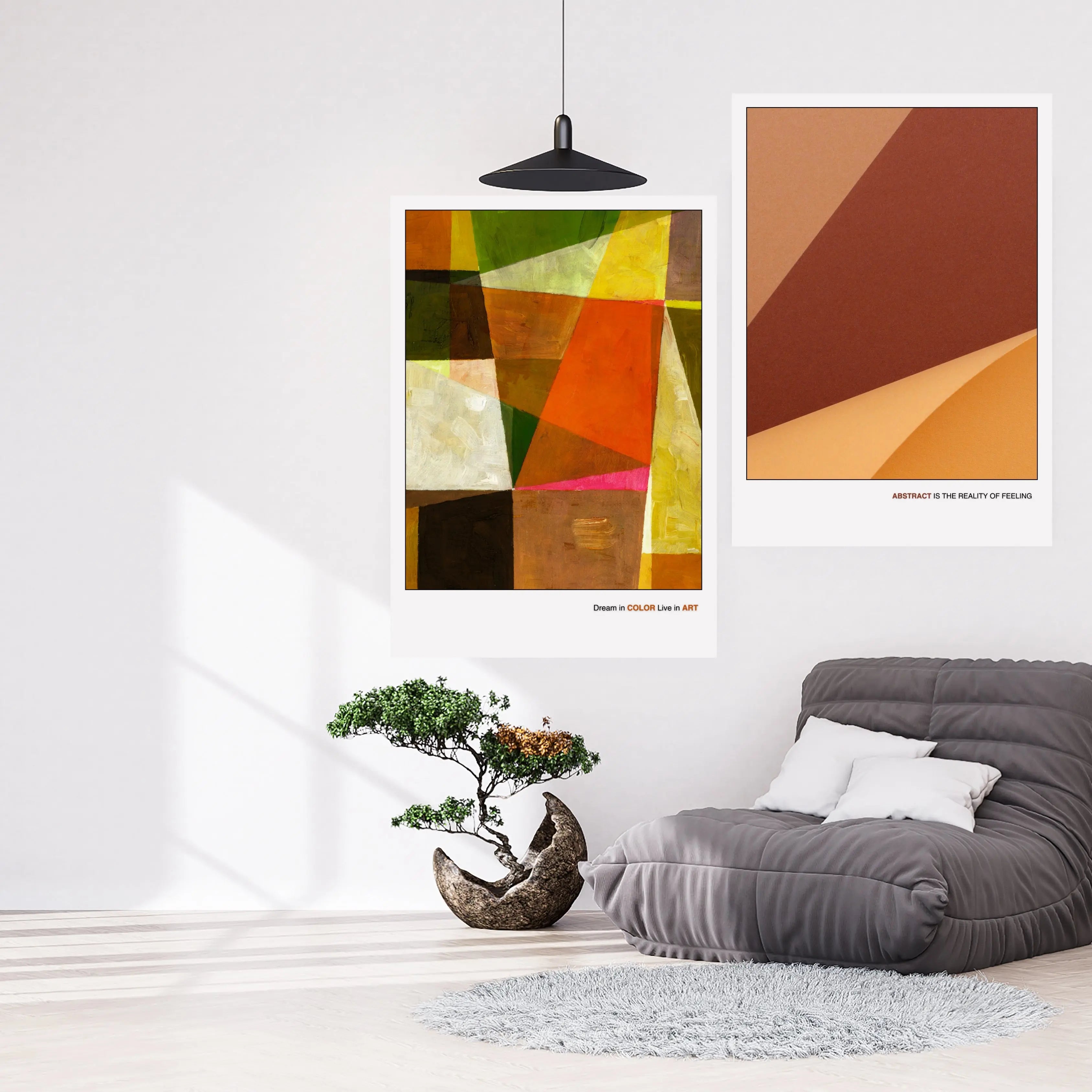 Geometric Abstract Art Poster, Modern Colorful Wall Print  Print Material INK & FRAME STUDIO