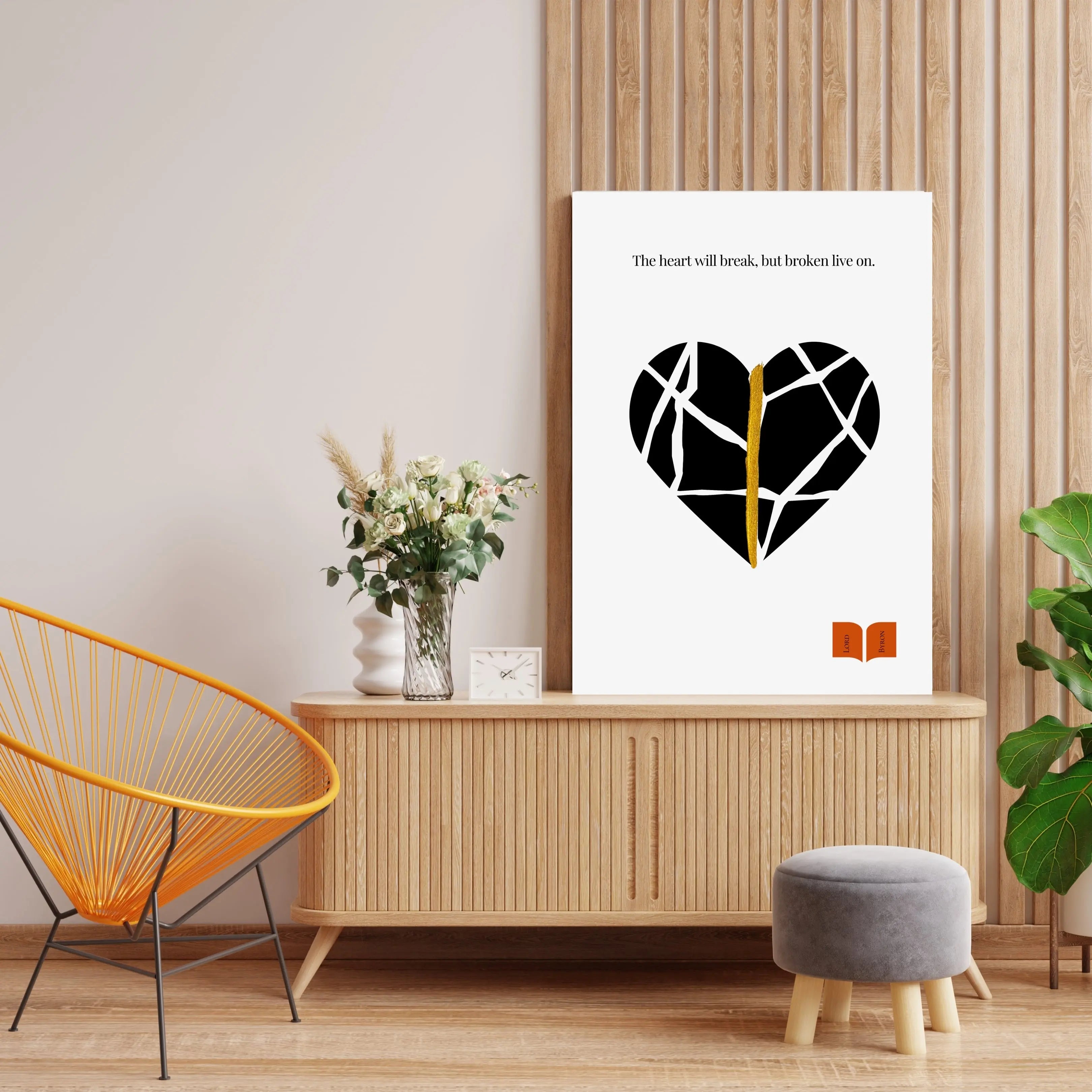 Lord Byron Quote Poster | Kintsugi-Inspired Minimalist Print  Print Material INK & FRAME STUDIO