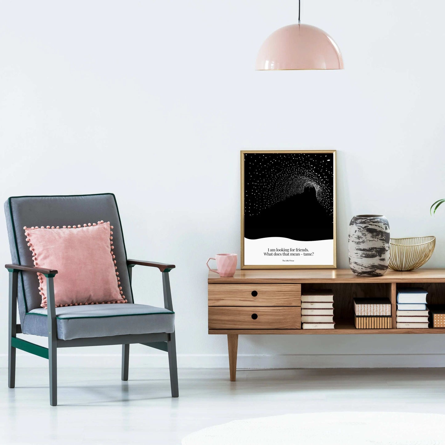 Louisa May Alcott Quote - The Little Prince Minimalist Poster  Print Material INK & FRAME STUDIO