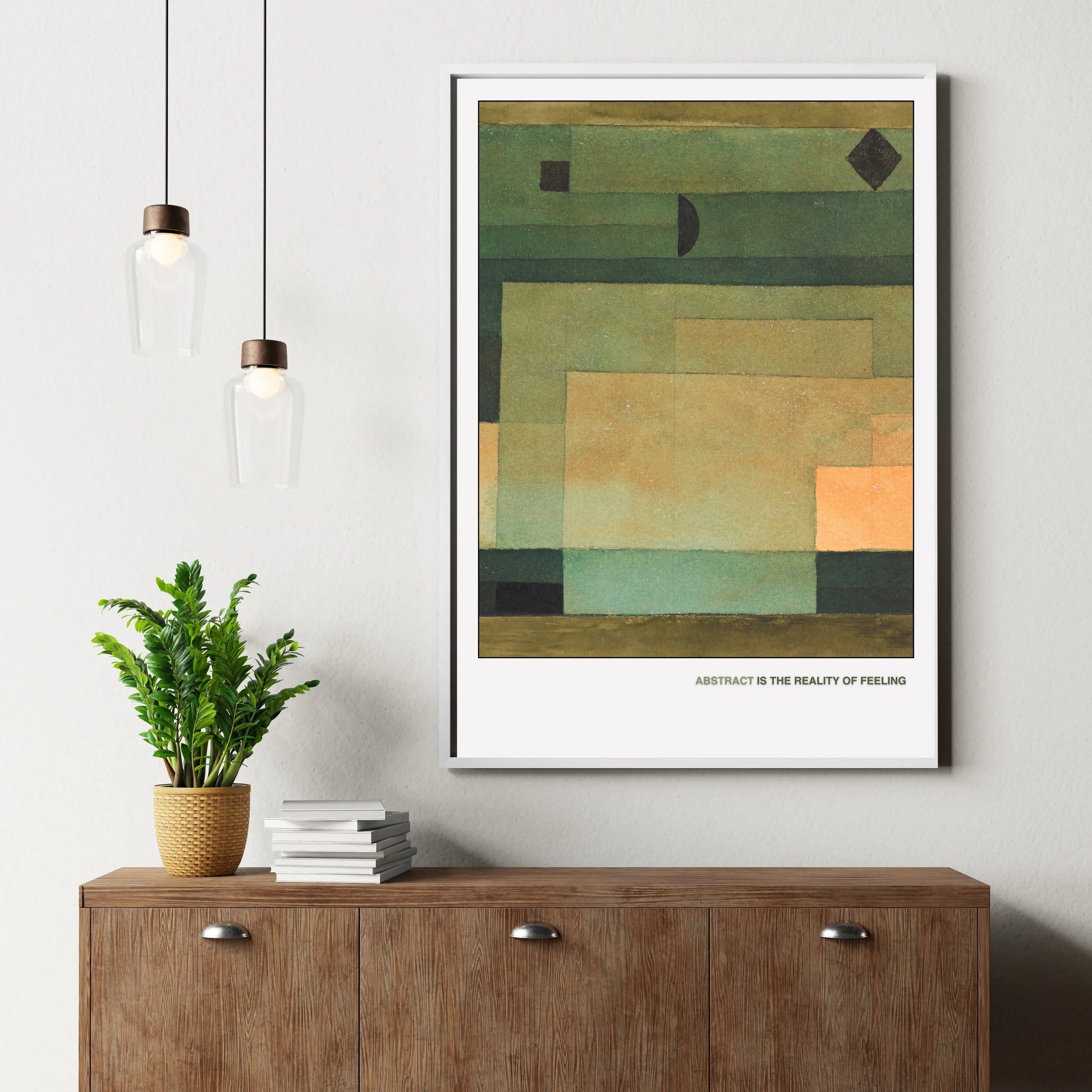 Modern Abstract Geometric Earthy Tones Art Print, Minimalist Shapes Wall Decor  Print Material INK & FRAME STUDIO