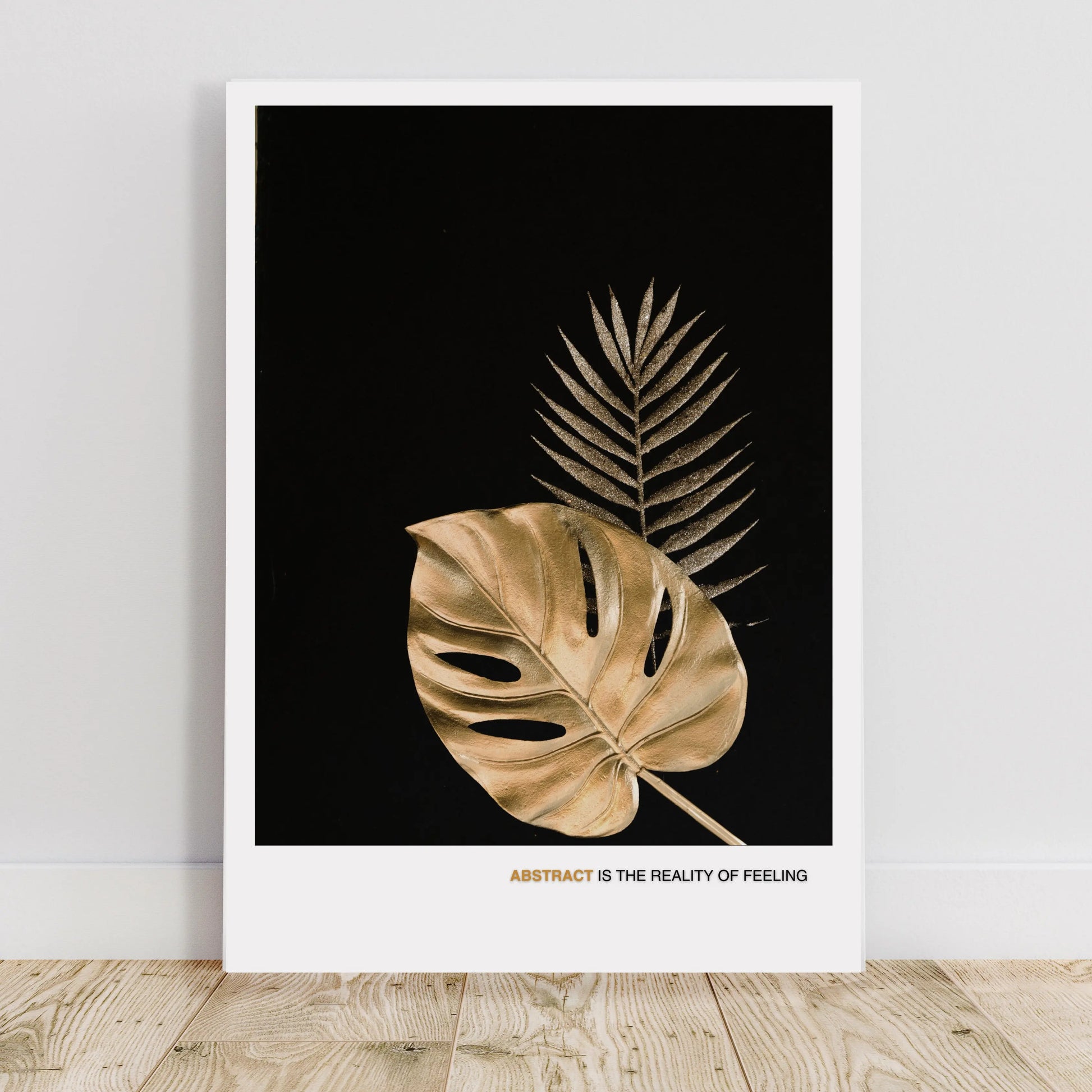 Monstera & Fern Botanical Poster - Modern Gold Leaf Abstract Wall Art  Print Material INK & FRAME STUDIO
