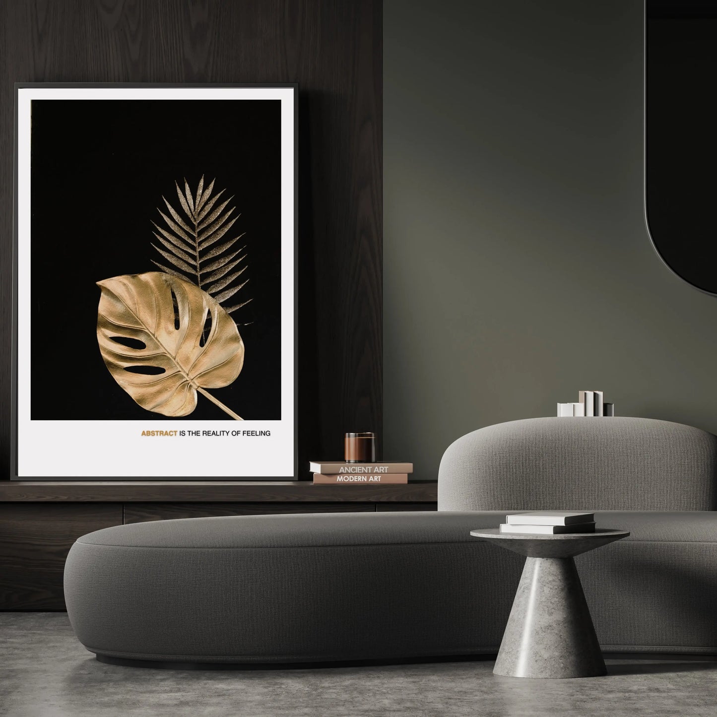 Monstera & Fern Botanical Poster - Modern Gold Leaf Abstract Wall Art  Print Material INK & FRAME STUDIO