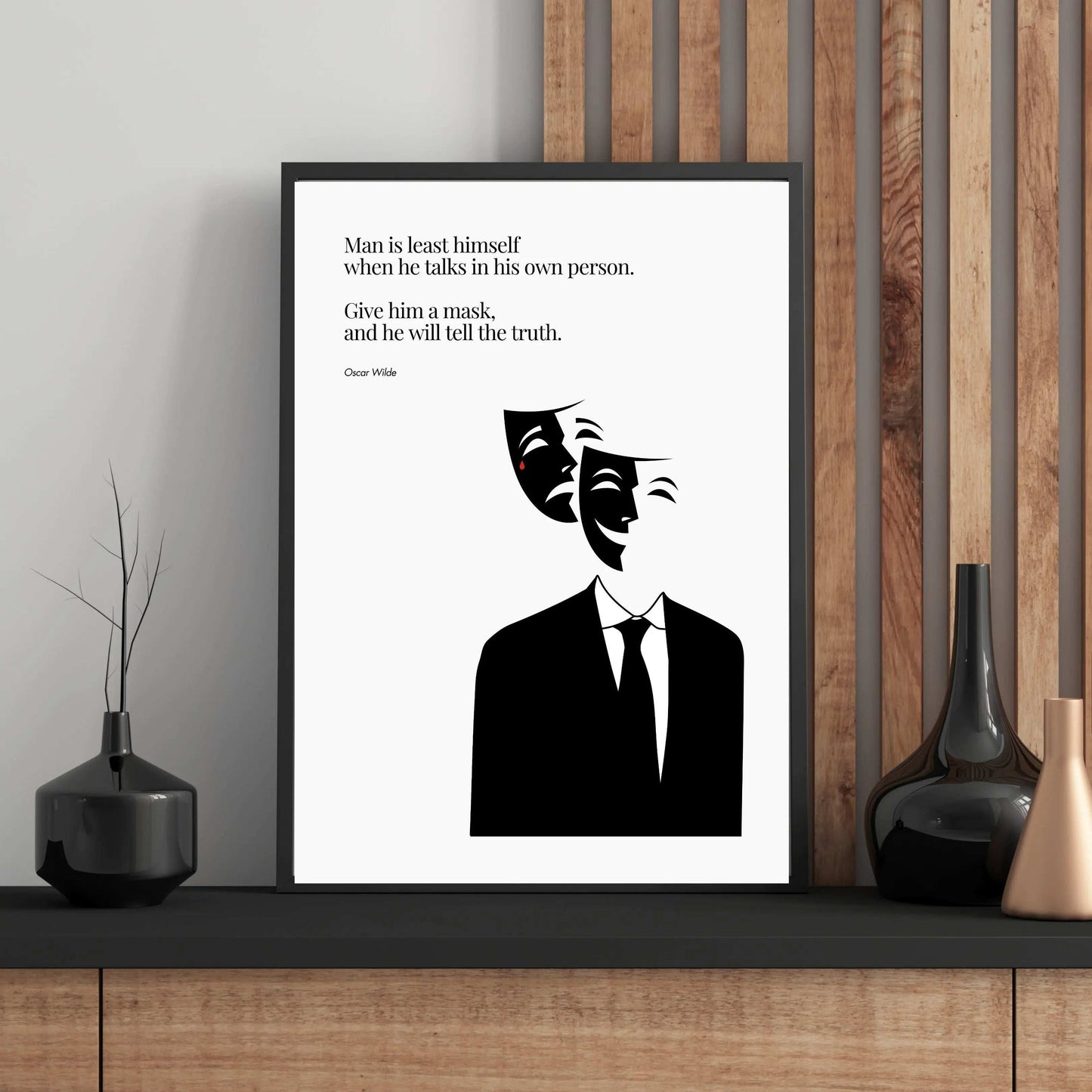 Oscar Wilde Quote Print - Minimalist Poster  Print Material INK & FRAME STUDIO