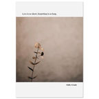Minimalist botanical wall art poster featuring Pablo Neruda's love quote in neutral colors, ideal for modern home decor and poetic interiors.