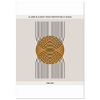 Paul Klee minimalist geometric poster featuring inspirational quote and gold-black abstract design, perfect for modern home or office decor.
