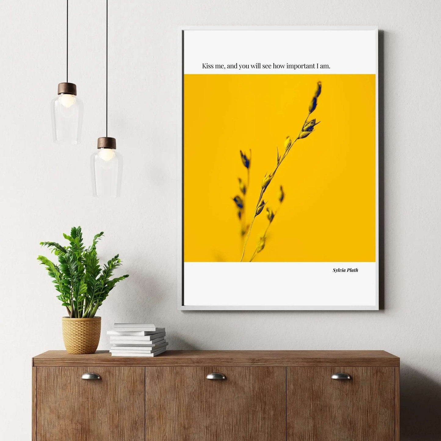 Sylvia Plath Quote Poster – “Kiss Me and You Will See How Important I Am” | Minimalist Literary Wall Art - INK & FRAME STUDIO