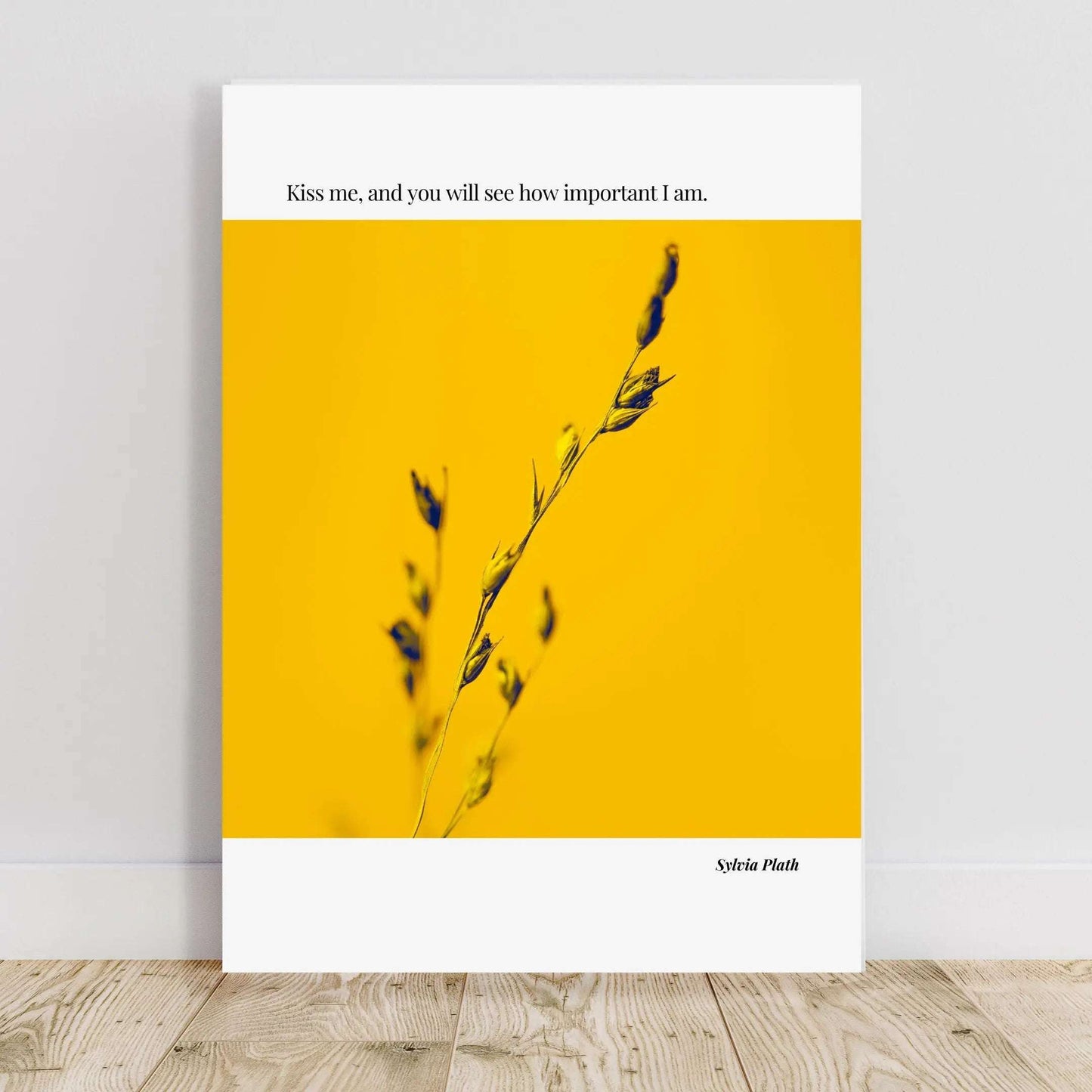 Sylvia Plath Quote Poster – “Kiss Me and You Will See How Important I Am” | Minimalist Literary Wall Art - INK & FRAME STUDIO