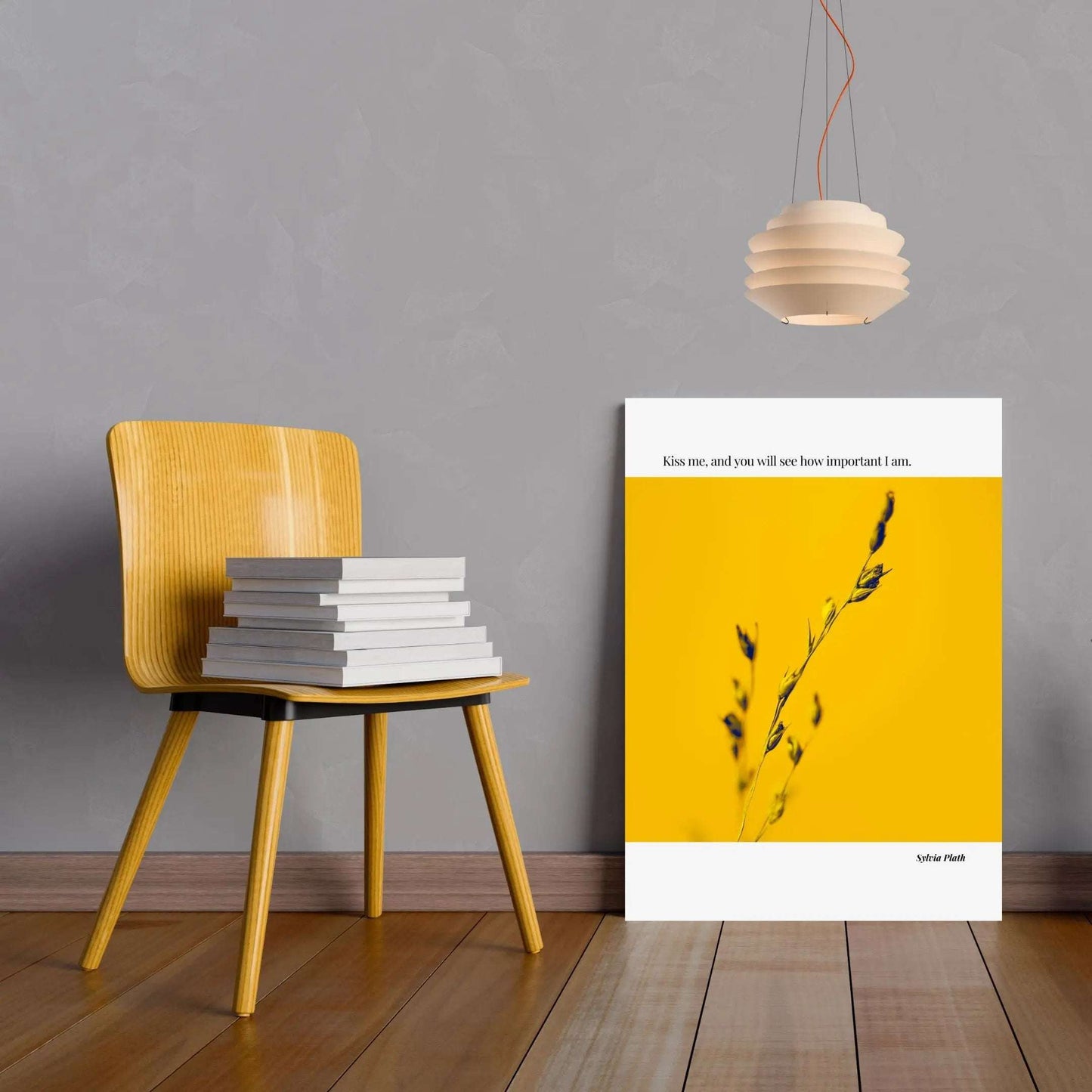 Sylvia Plath Quote Poster – “Kiss Me and You Will See How Important I Am” | Minimalist Literary Wall Art - INK & FRAME STUDIO