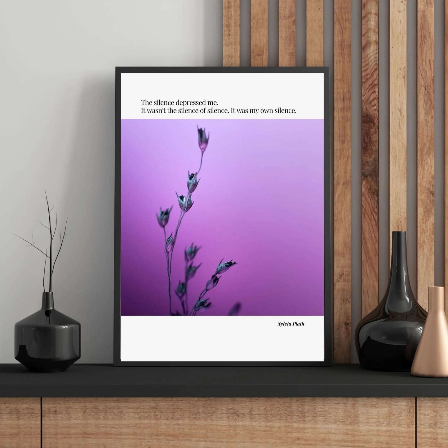 Sylvia Plath Quote Poster – “The Silence Depressed Me” | Minimalist Literary Wall Art  Print Material INK & FRAME STUDIO