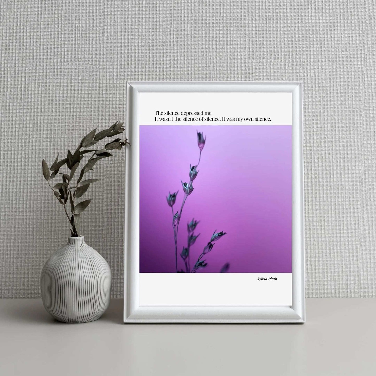 Sylvia Plath Quote Poster – “The Silence Depressed Me” | Minimalist Literary Wall Art  Print Material INK & FRAME STUDIO