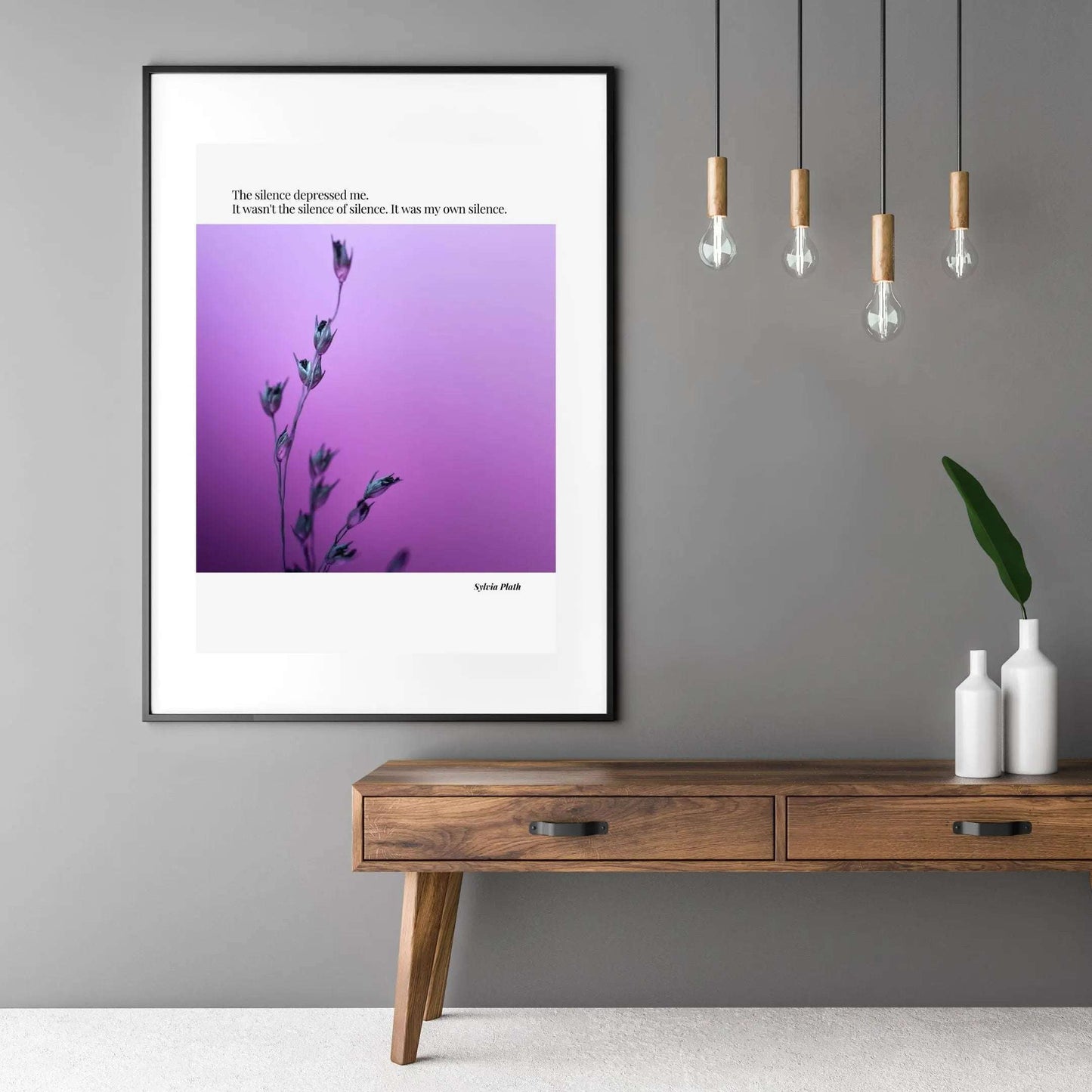 Sylvia Plath Quote Poster – “The Silence Depressed Me” | Minimalist Literary Wall Art  Print Material INK & FRAME STUDIO
