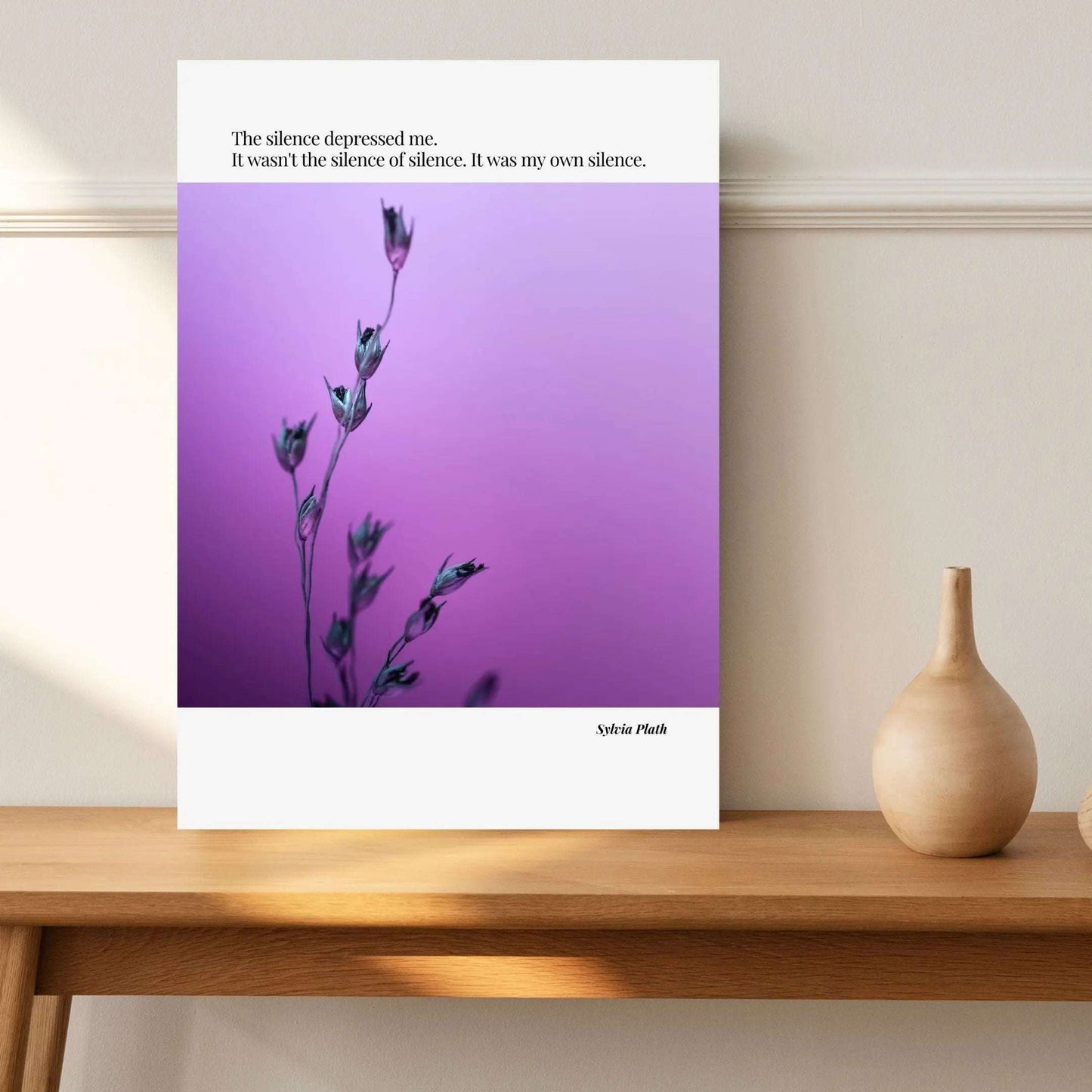 Sylvia Plath Quote Poster – “The Silence Depressed Me” | Minimalist Literary Wall Art  Print Material INK & FRAME STUDIO