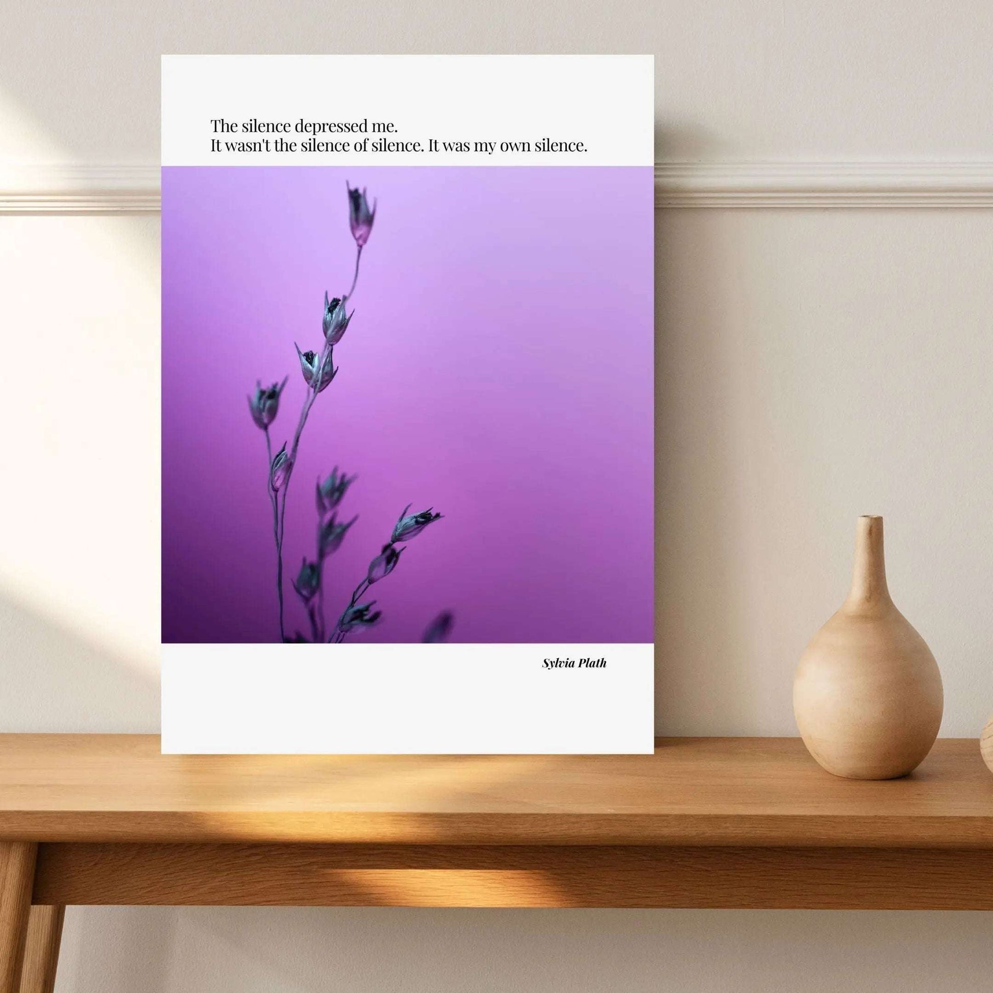 Sylvia Plath Quote Poster – “The Silence Depressed Me” | Minimalist Literary Wall Art  Print Material INK & FRAME STUDIO