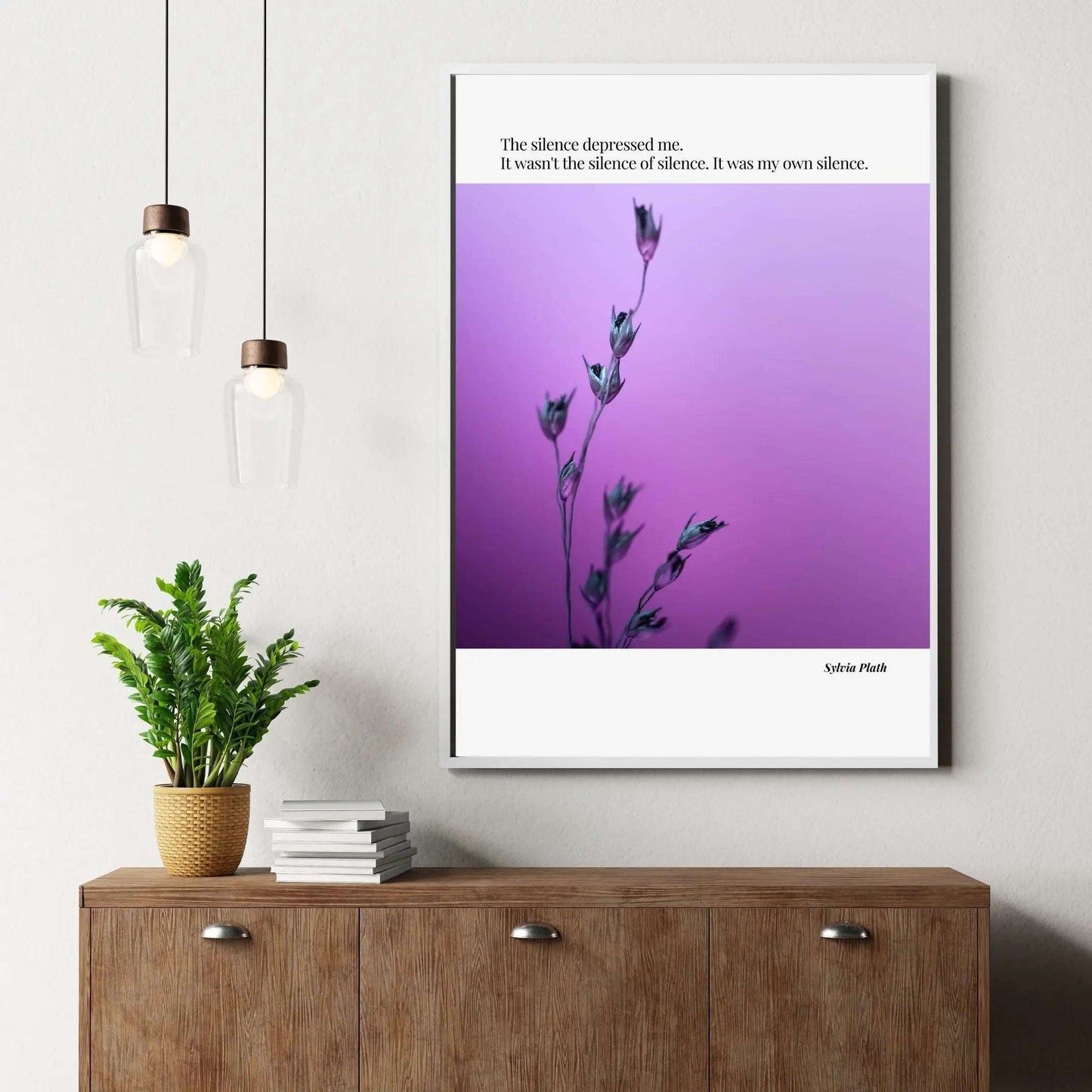 Sylvia Plath Quote Poster – “The Silence Depressed Me” | Minimalist Literary Wall Art  Print Material INK & FRAME STUDIO