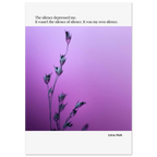 Sylvia Plath Quote Poster – “The Silence Depressed Me” | Minimalist Literary Wall Art  Print Material INK & FRAME STUDIO