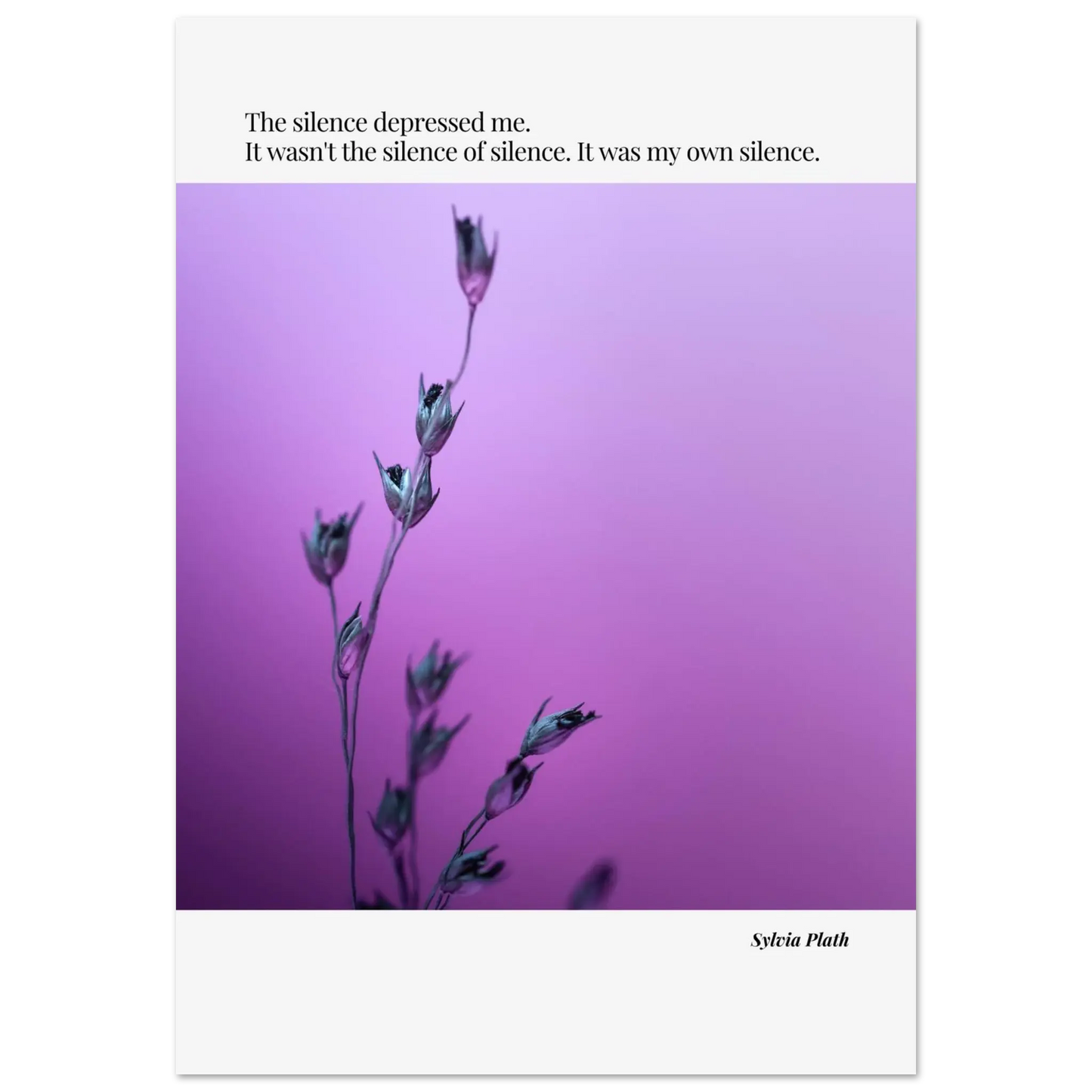 Sylvia Plath Quote Poster – “The Silence Depressed Me” | Minimalist Literary Wall Art  Print Material INK & FRAME STUDIO