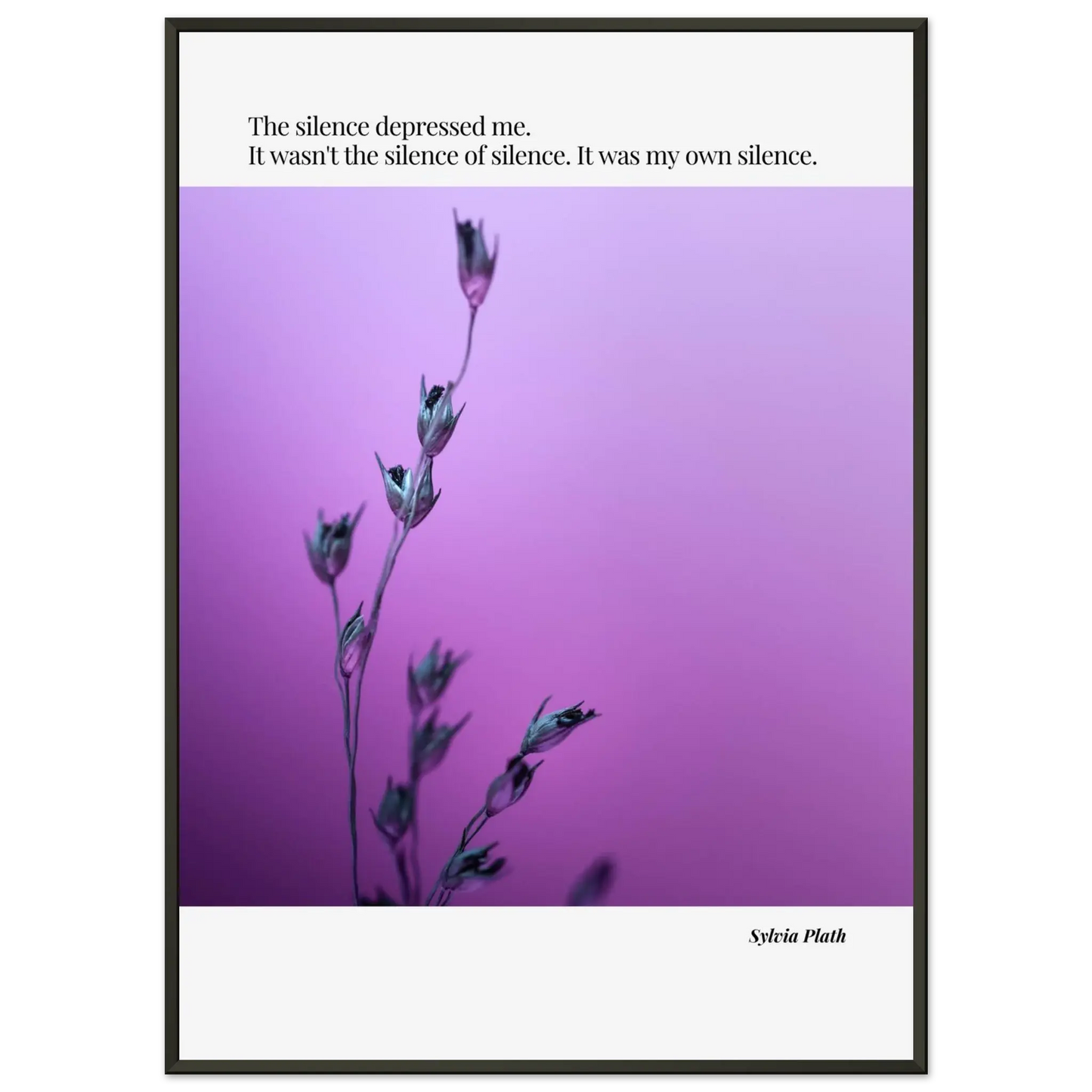 Sylvia Plath Quote Poster – “The Silence Depressed Me” | Minimalist Literary Wall Art  Print Material INK & FRAME STUDIO
