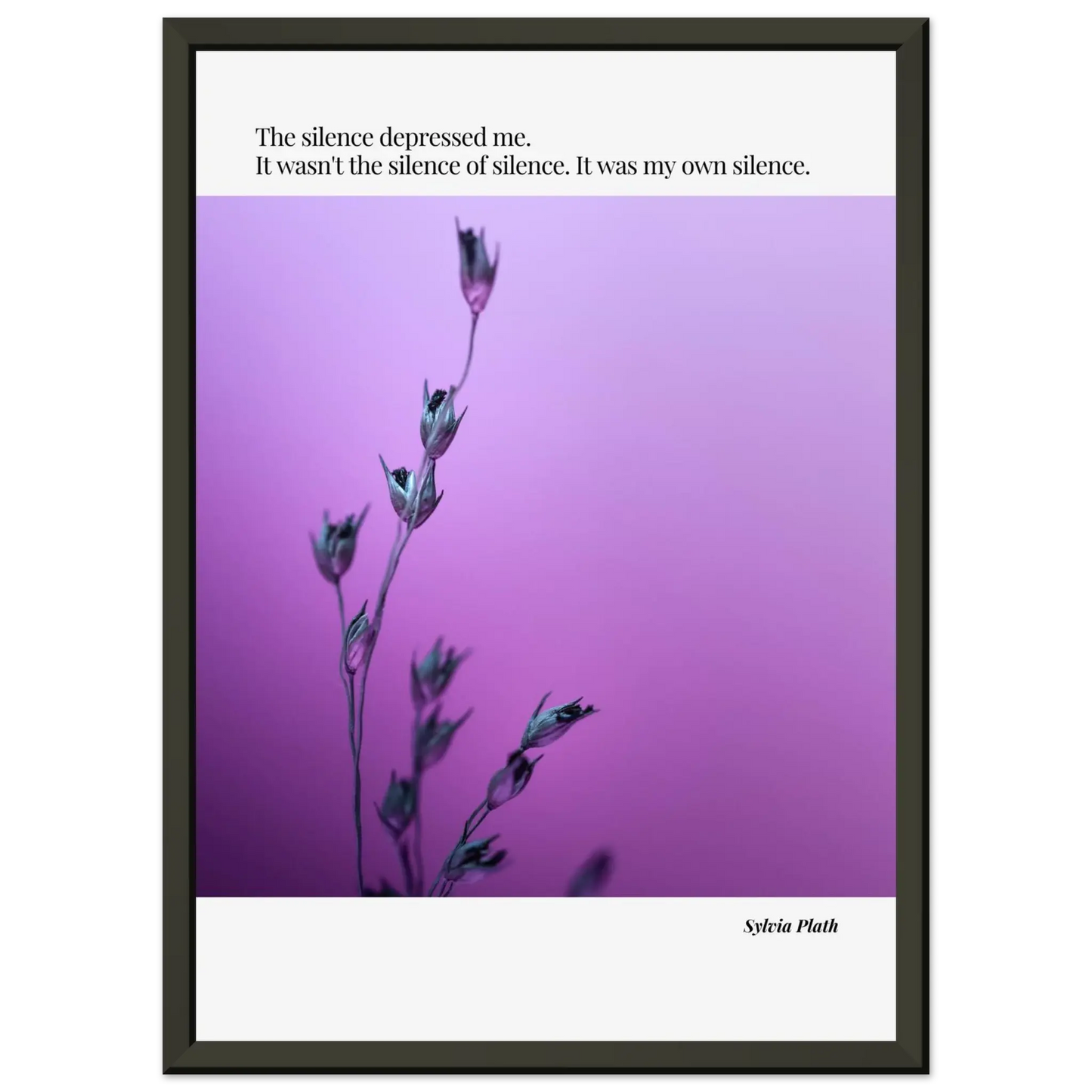 Sylvia Plath Quote Poster – “The Silence Depressed Me” | Minimalist Literary Wall Art  Print Material INK & FRAME STUDIO
