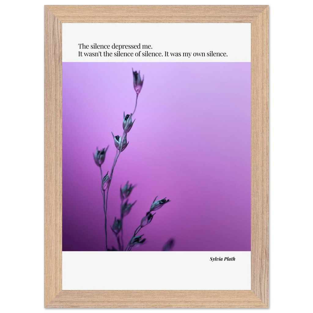 Sylvia Plath Quote Poster – “The Silence Depressed Me” | Minimalist Literary Wall Art  Print Material INK & FRAME STUDIO