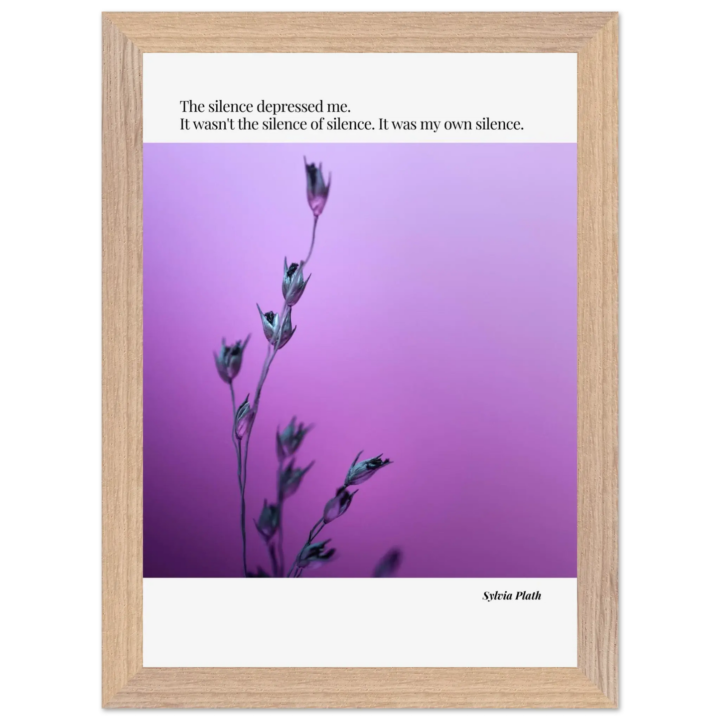 Sylvia Plath Quote Poster – “The Silence Depressed Me” | Minimalist Literary Wall Art  Print Material INK & FRAME STUDIO
