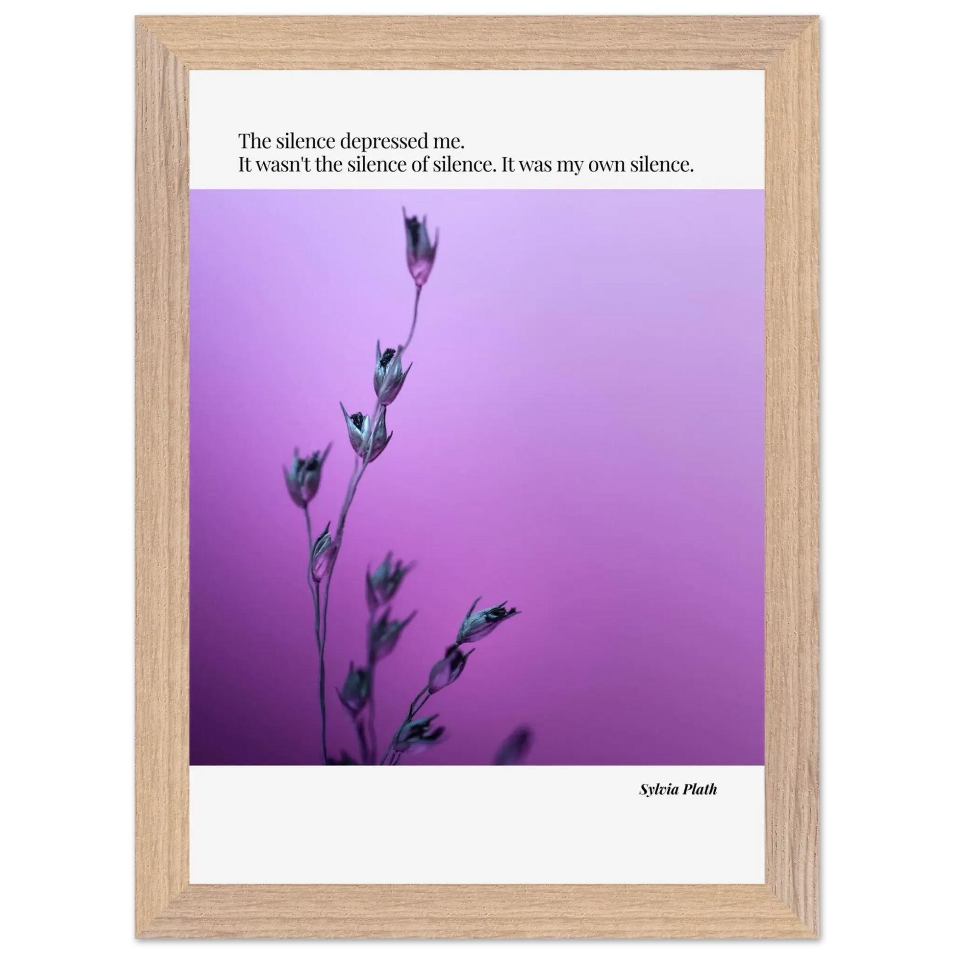 Sylvia Plath Quote Poster – “The Silence Depressed Me” | Minimalist Literary Wall Art  Print Material INK & FRAME STUDIO