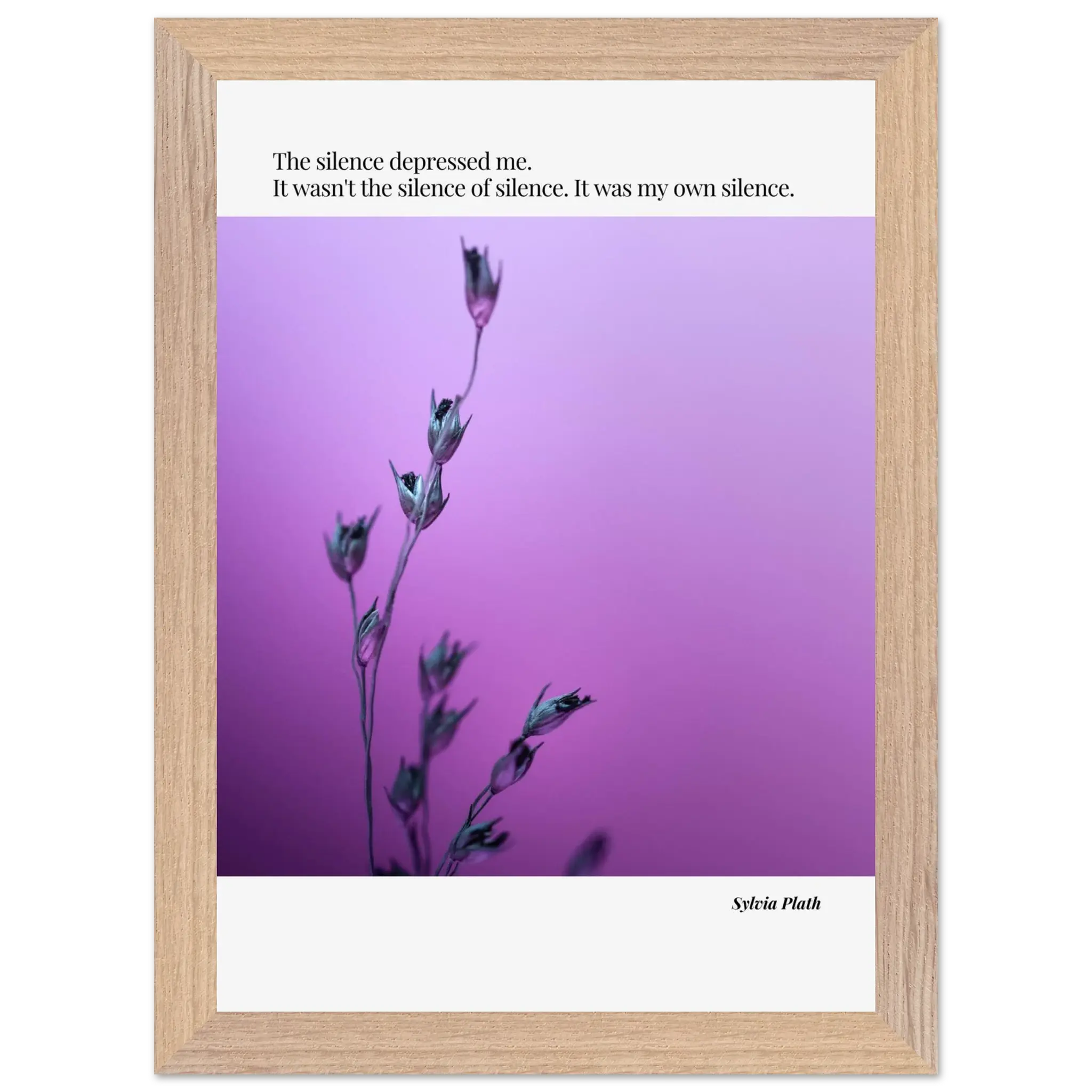 Sylvia Plath Quote Poster – “The Silence Depressed Me” | Minimalist Literary Wall Art  Print Material INK & FRAME STUDIO